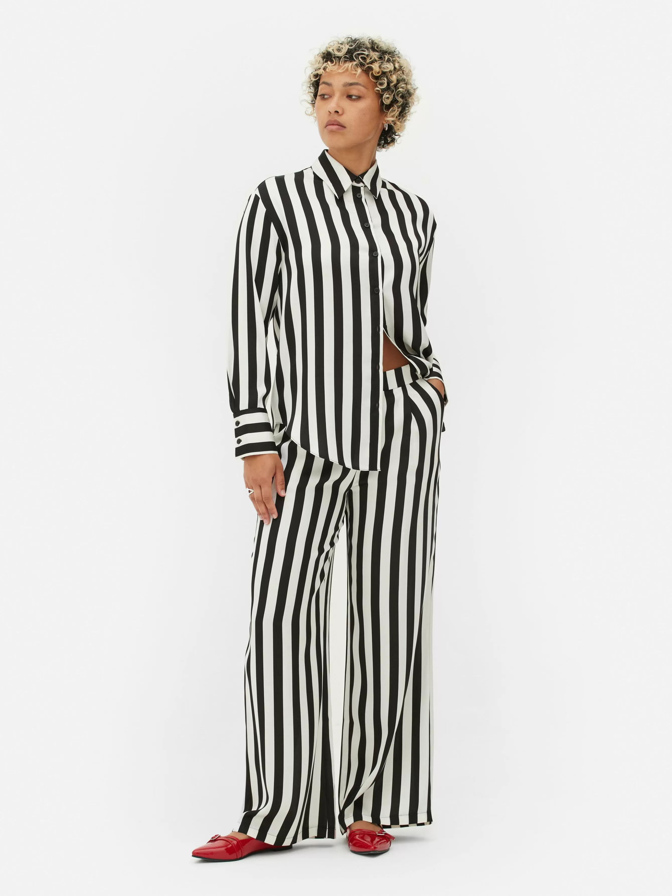 Shop Primark Pantalon à Rayures Beetlejuice X Colleen Atwood Noir/Blanc