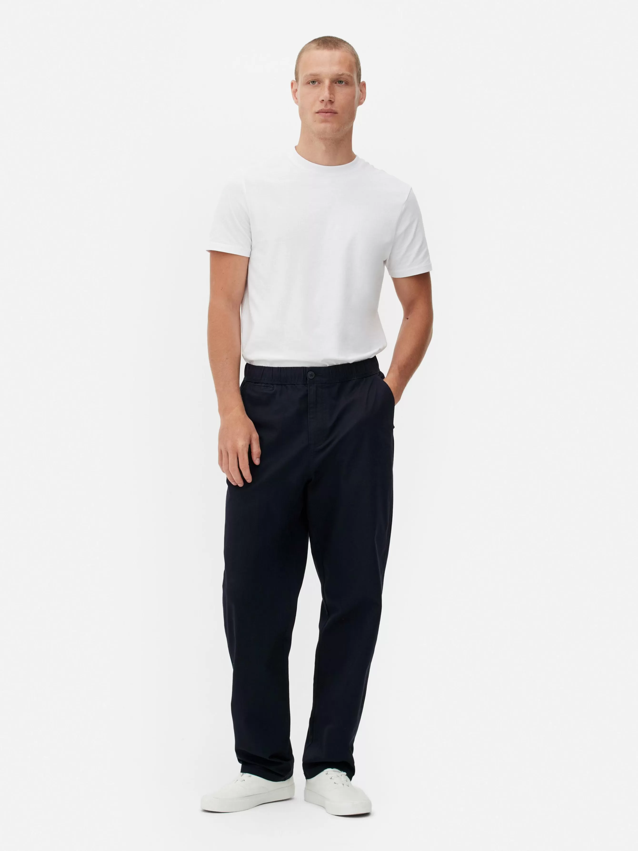 Flash Sale Primark Pantalon à Taille élastique Bleu marine