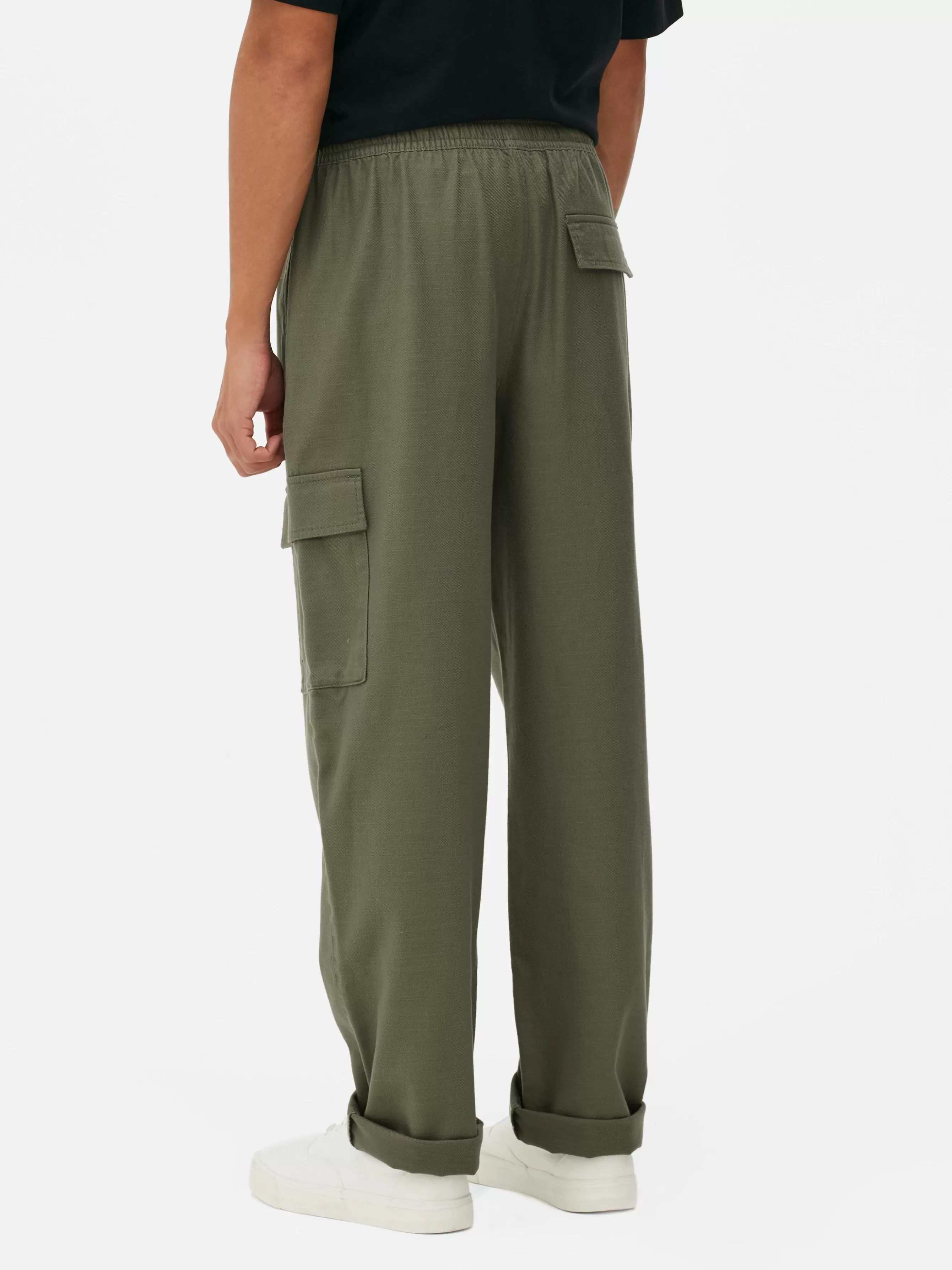 Discount Primark Pantalon Cargo à Cordon De Serrage à La Taille Kaki