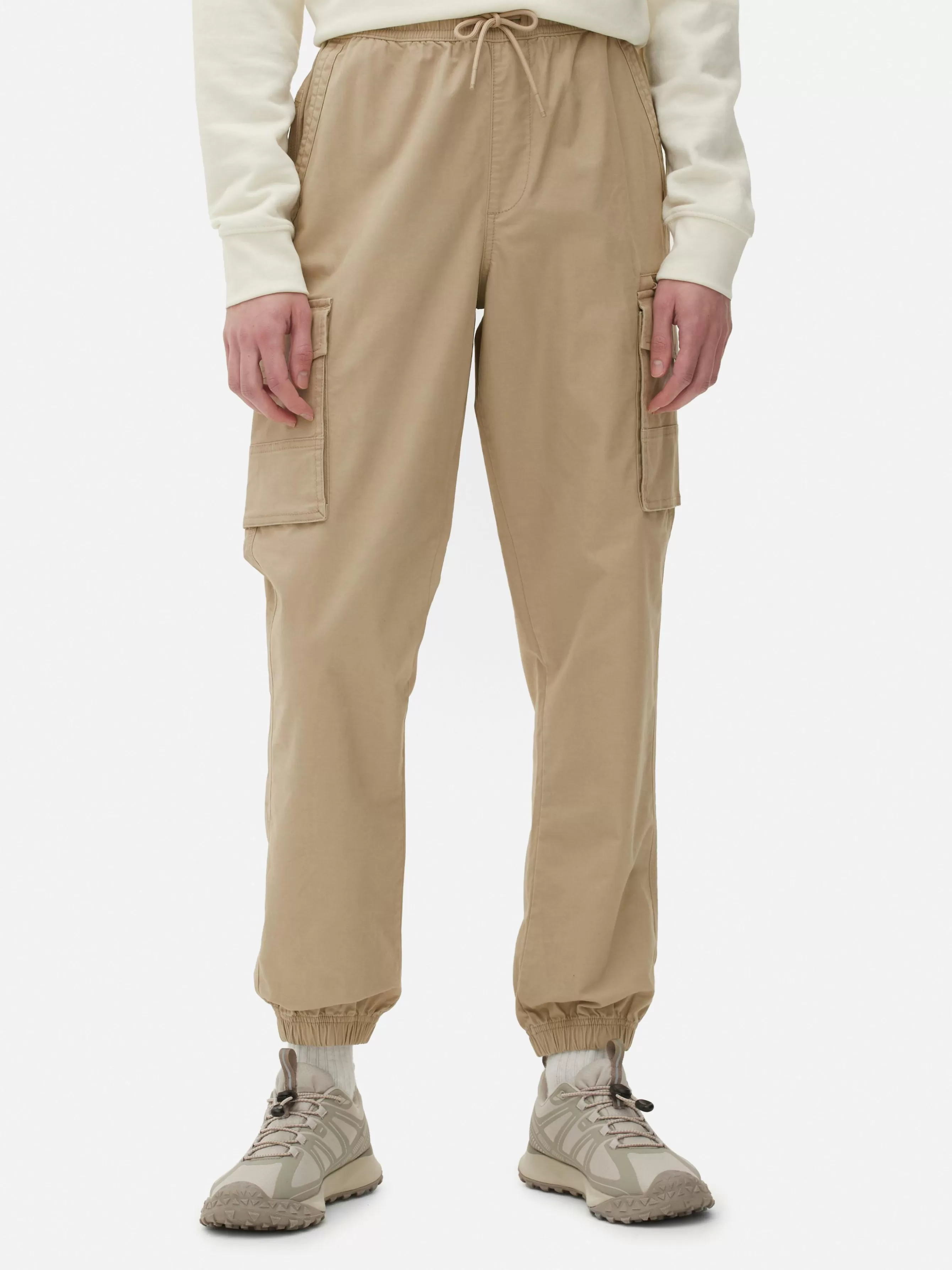 Flash Sale Primark Pantalon Cargo Décontracté Resserré Aux Chevilles Grège