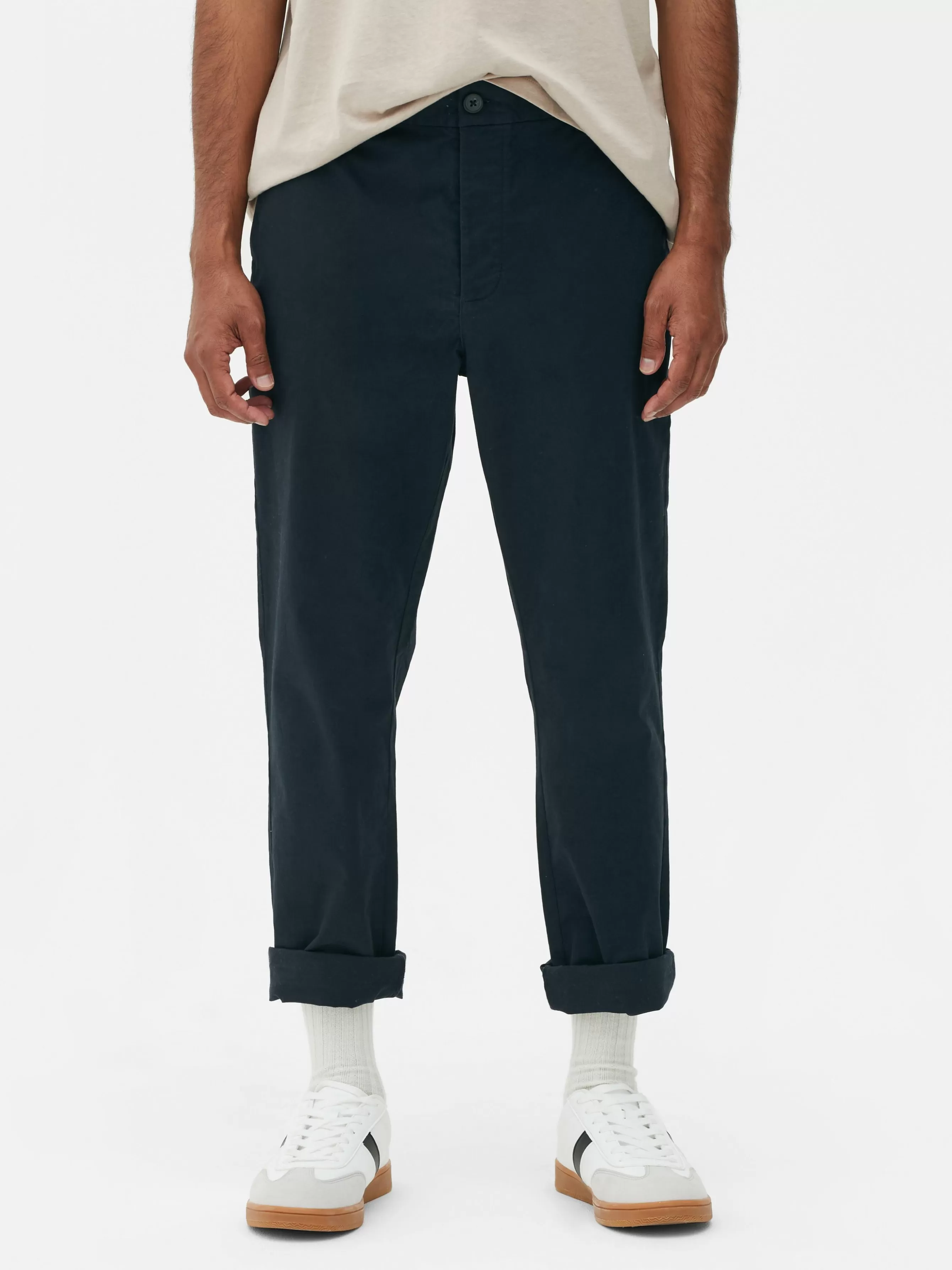 Discount Primark Pantalon Chino Coupe Droite Bleu marine