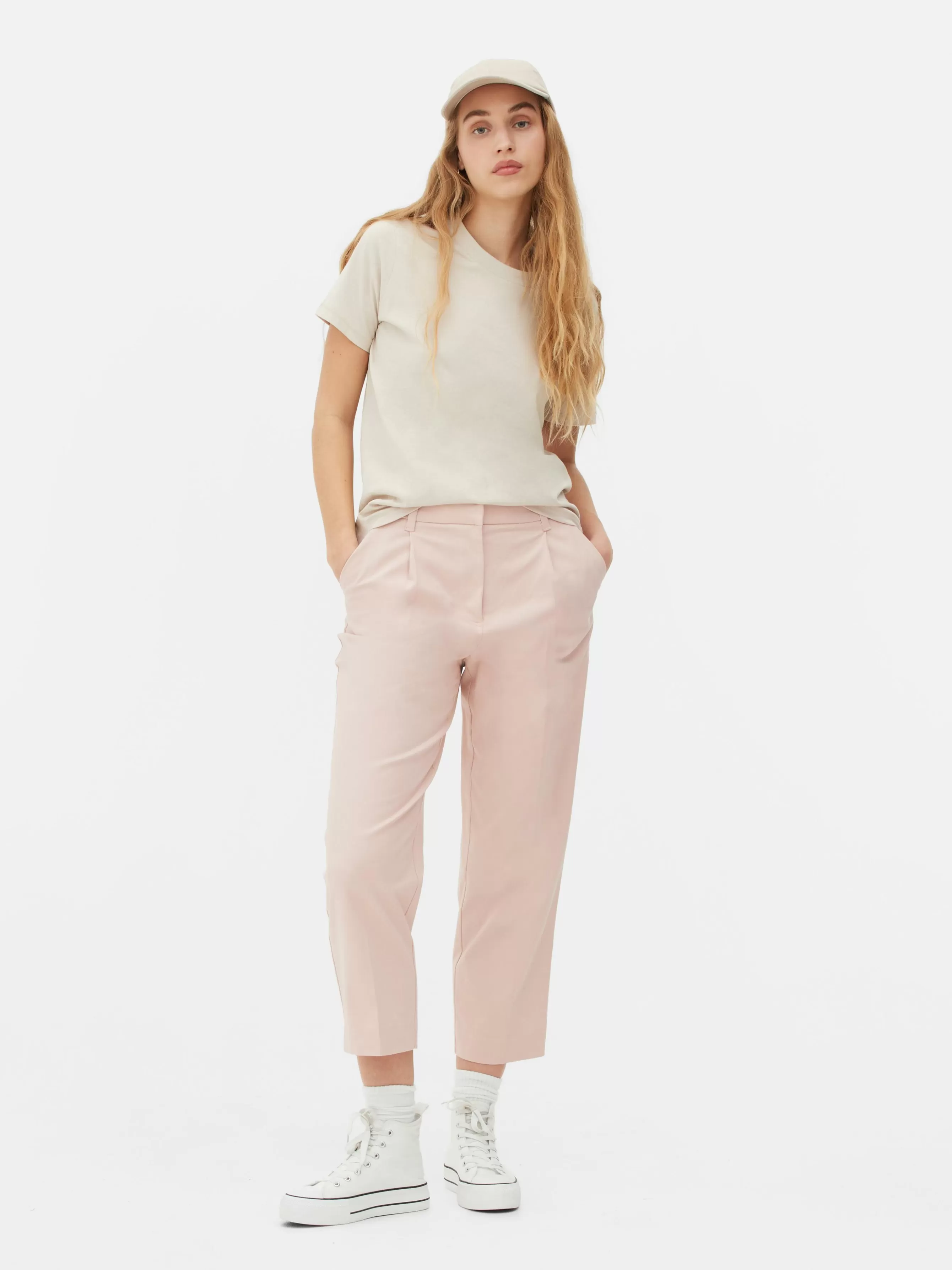 Sale Primark Pantalon Chino Fuselé Rose poudré