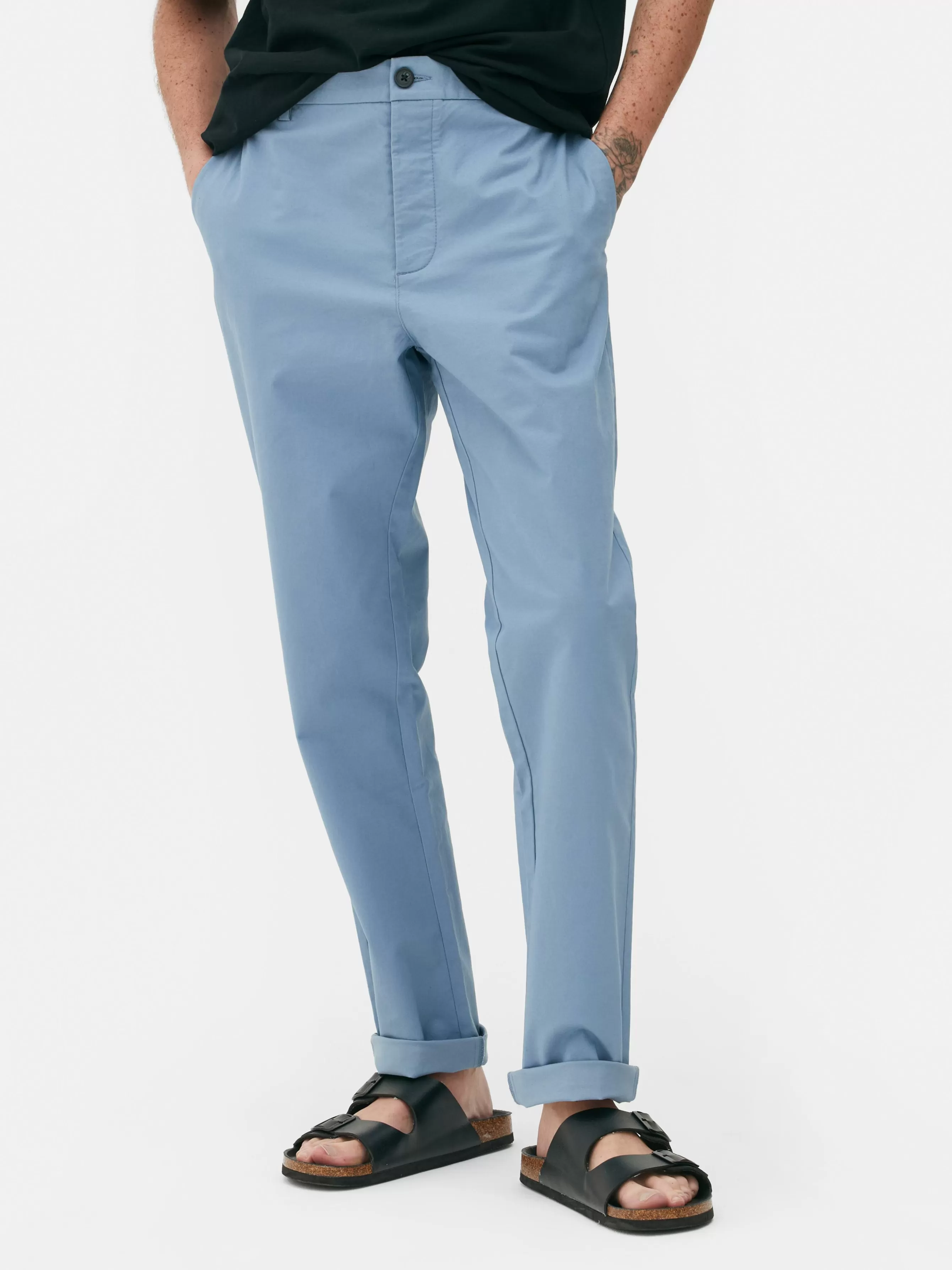 Outlet Primark Pantalon Chino Stretch Coupe Slim Bleu