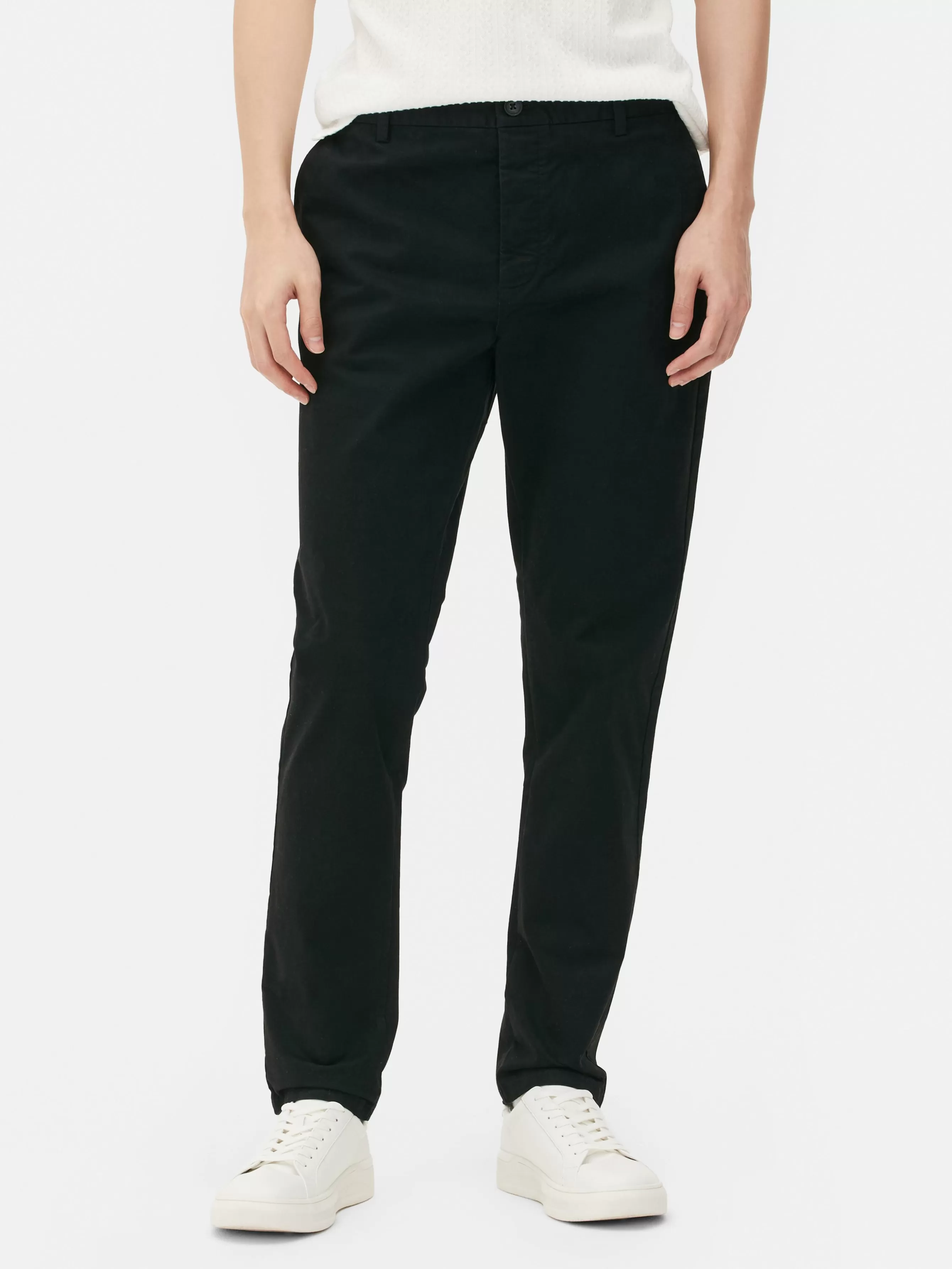 Best Sale Primark Pantalon Chino Stretch Coupe Slim Noir