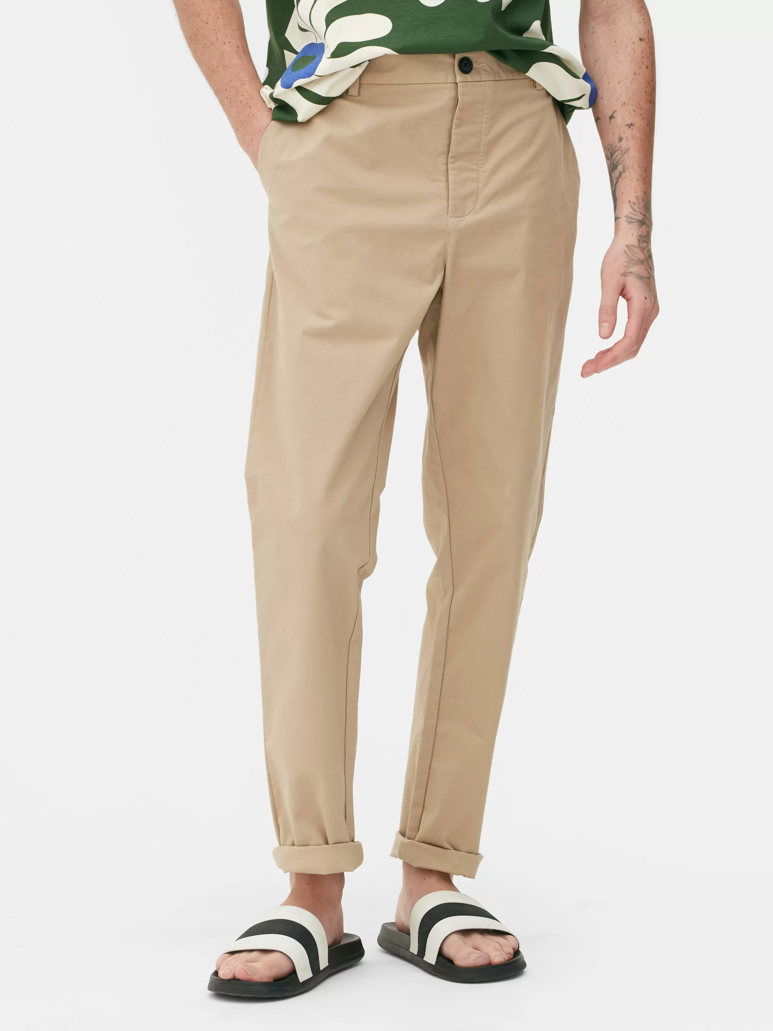 Best Primark Pantalon Chino Stretch Coupe Slim Grège