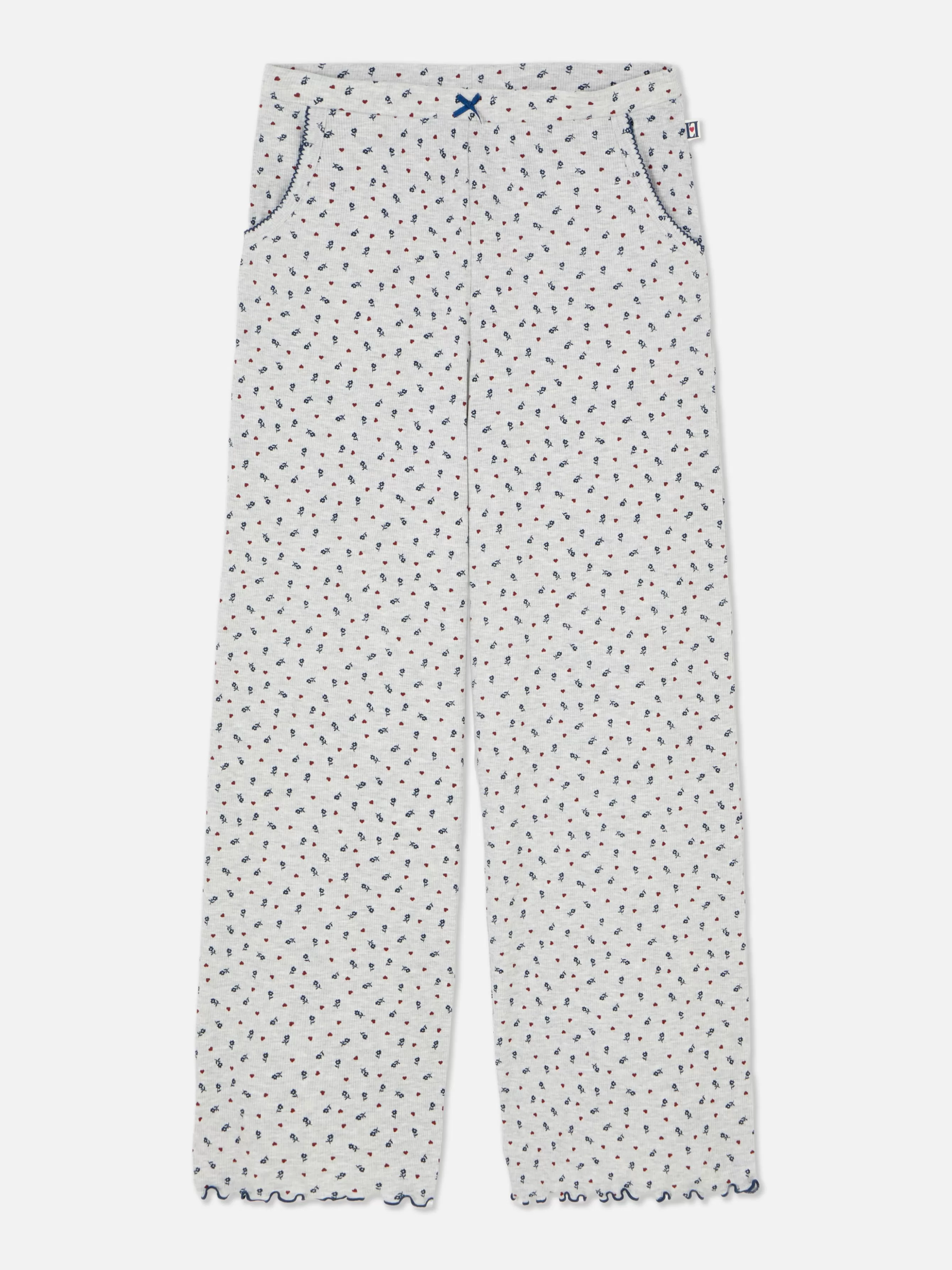 Best Primark Pantalon De Pyjama Large Côtelé à Petites Fleurs Gris