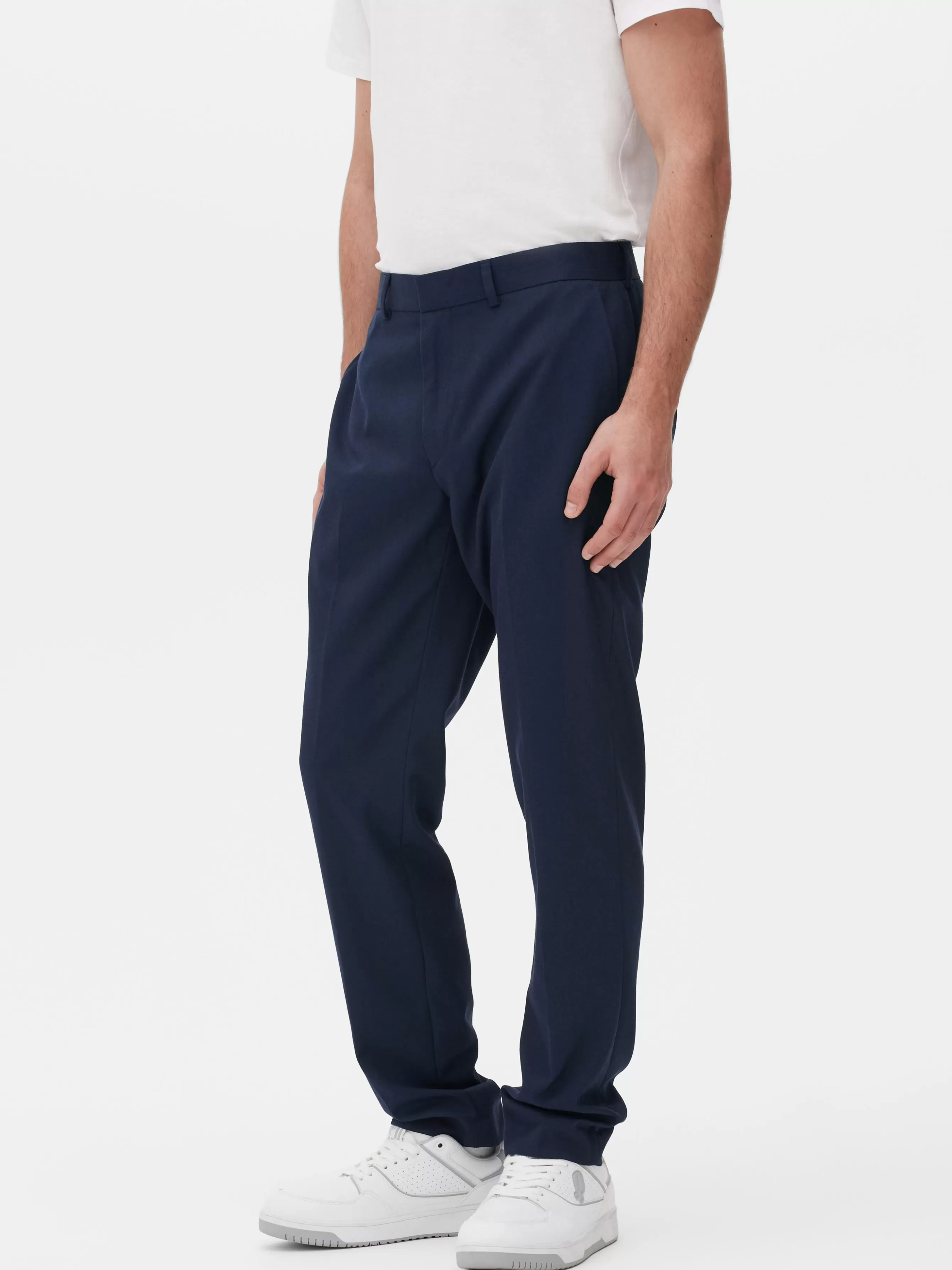 Outlet Primark Pantalon Habillé En Sergé Bleu marine