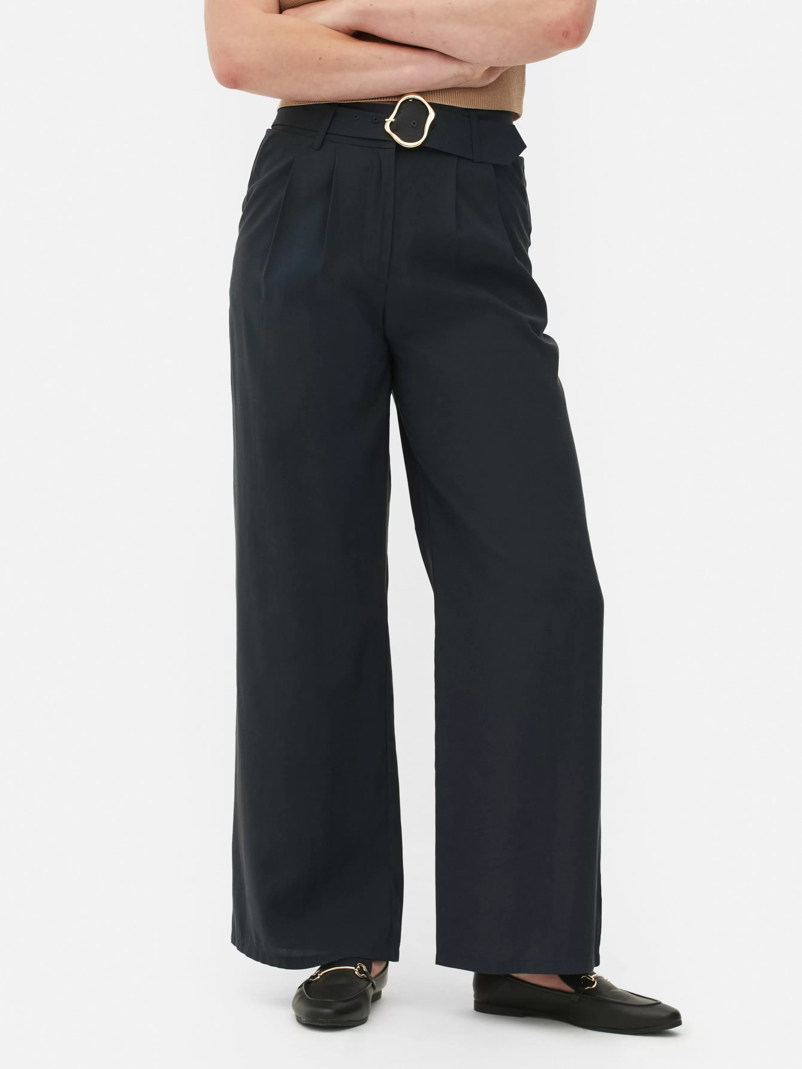 Best Sale Primark Pantalon Large à Boucle à Coordonner Noir