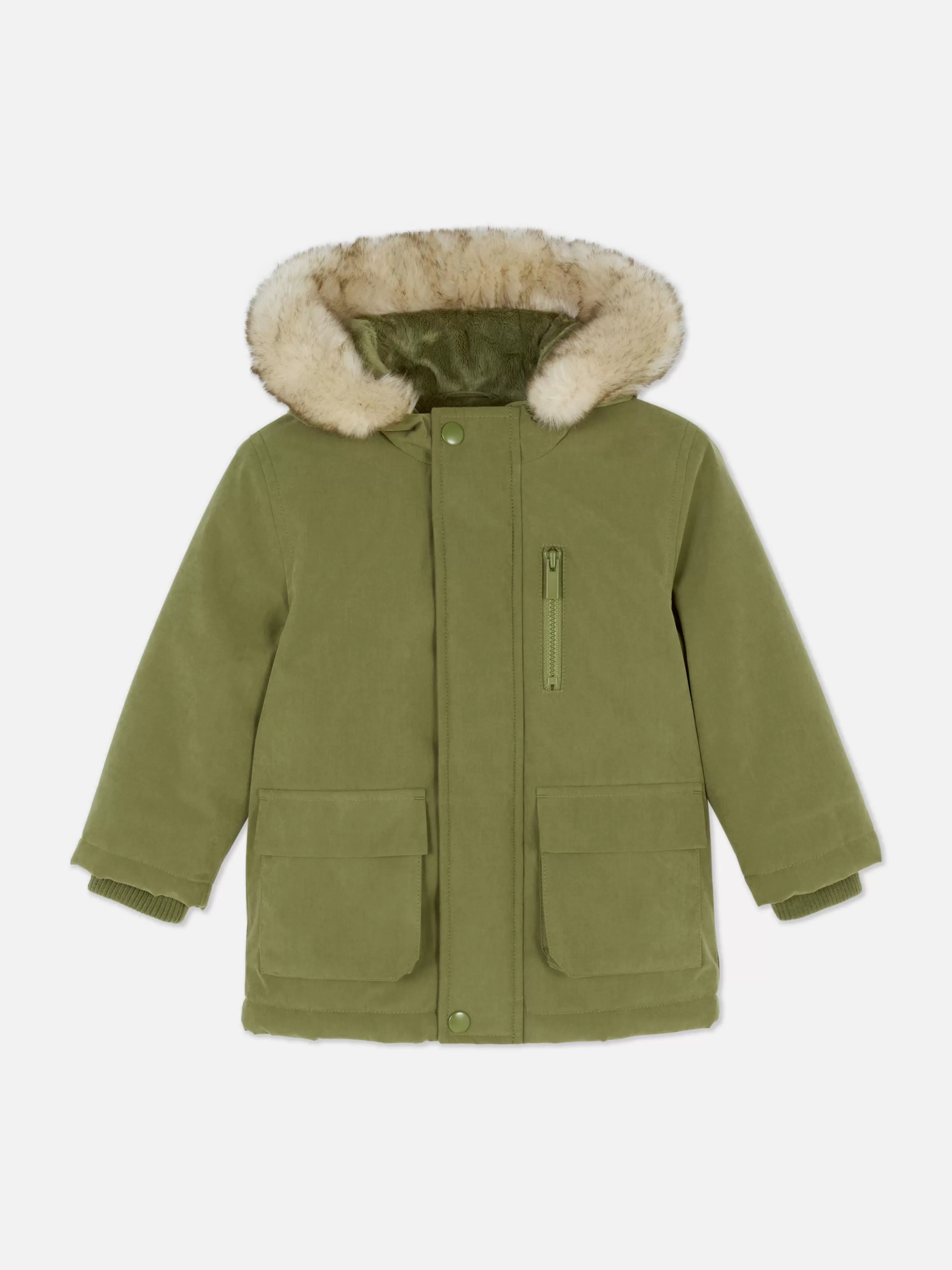 Best Primark Parka à Capuche En Fausse Fourrure Vert