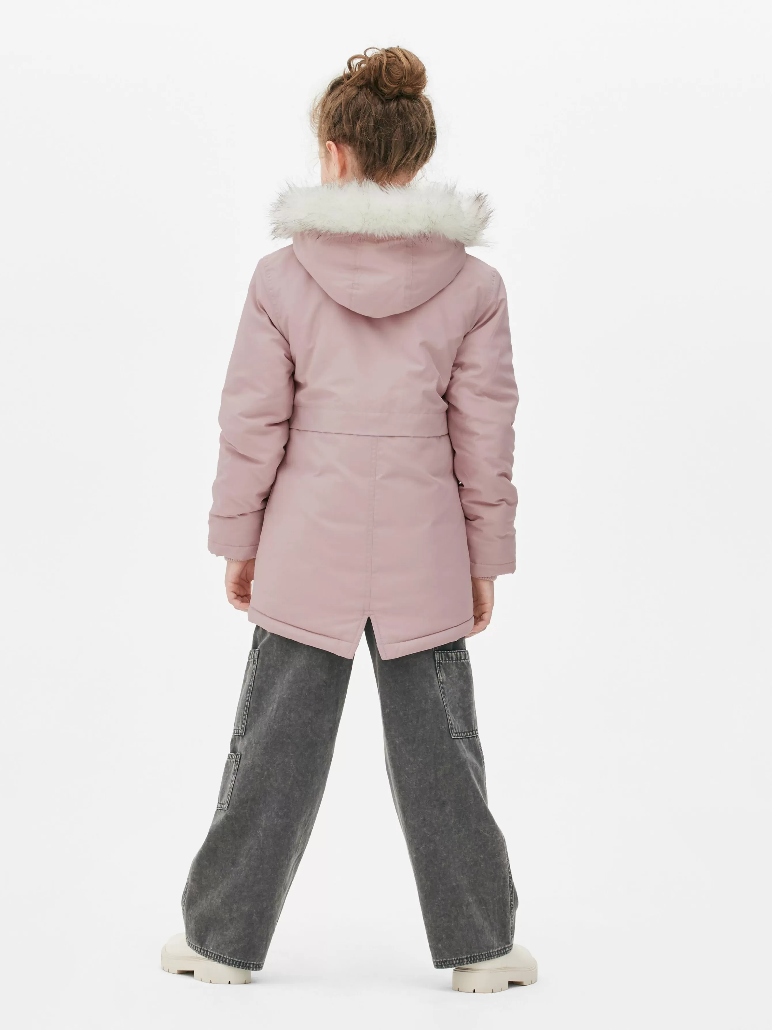 Best Sale Primark Parka à Capuche En Fausse Fourrure Rose