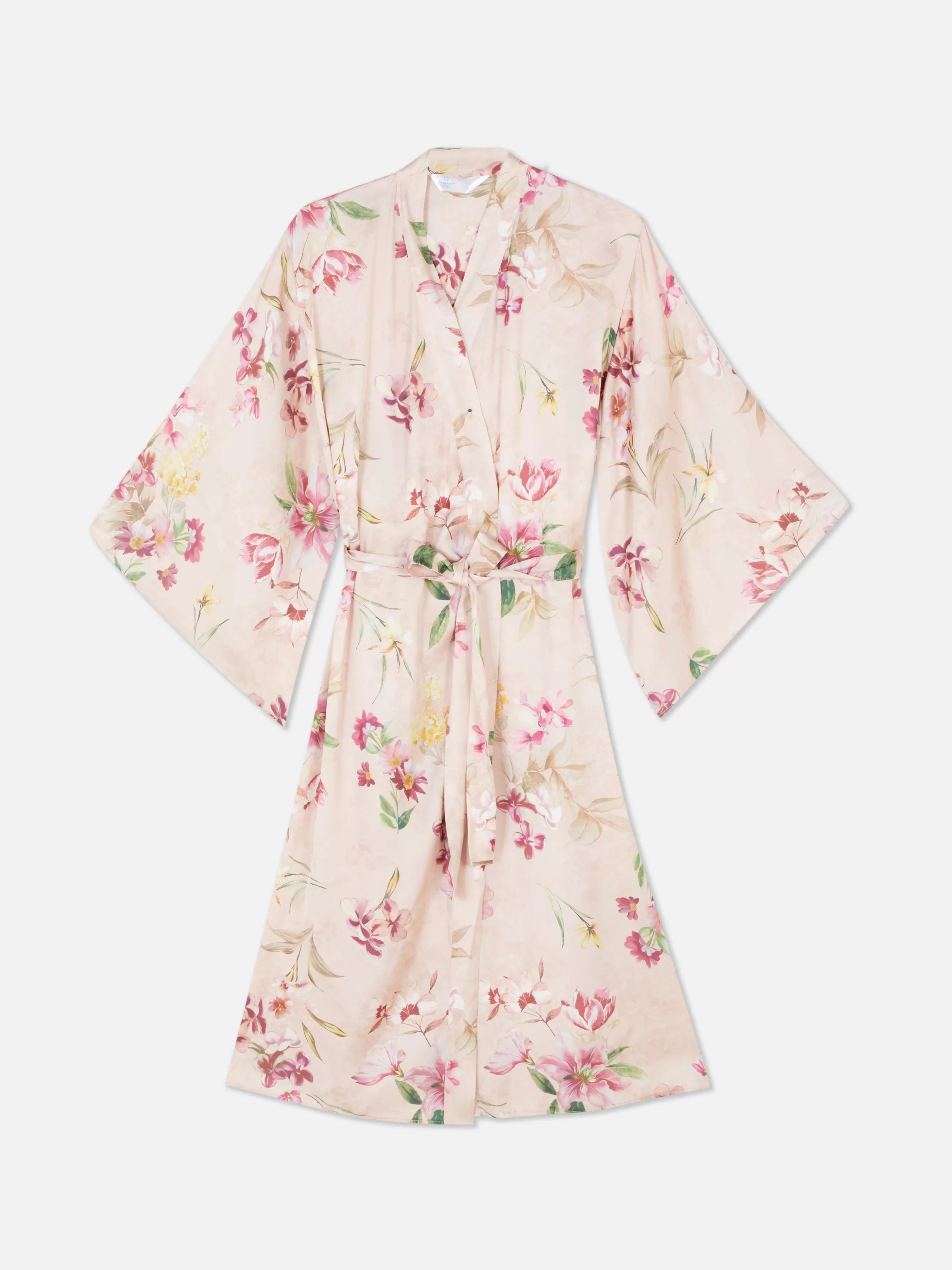 Shop Primark Peignoir Floral En Satin Rose