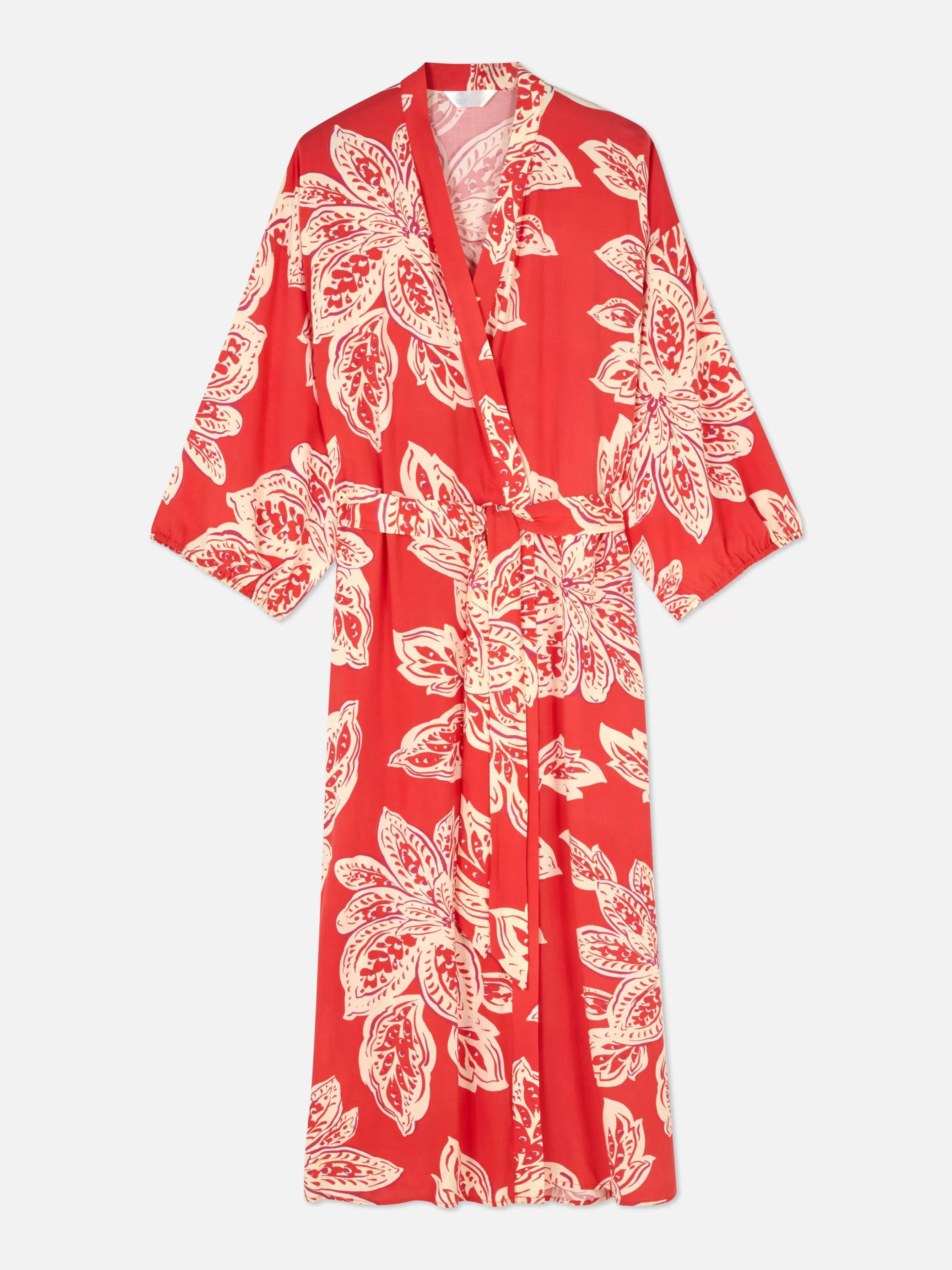 Flash Sale Primark Peignoir Mi-long à Fleurs Abstraites Rouge