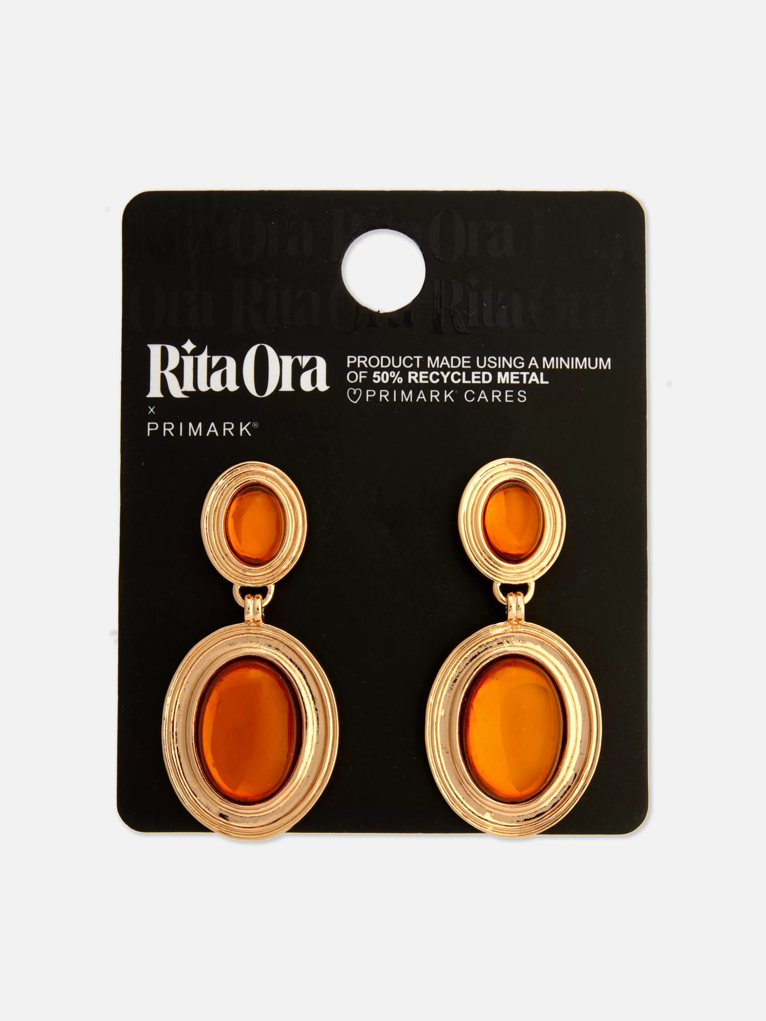 New Primark Pendants D'oreilles En Fausses Pierres Précieuses Rita Ora Jaune
