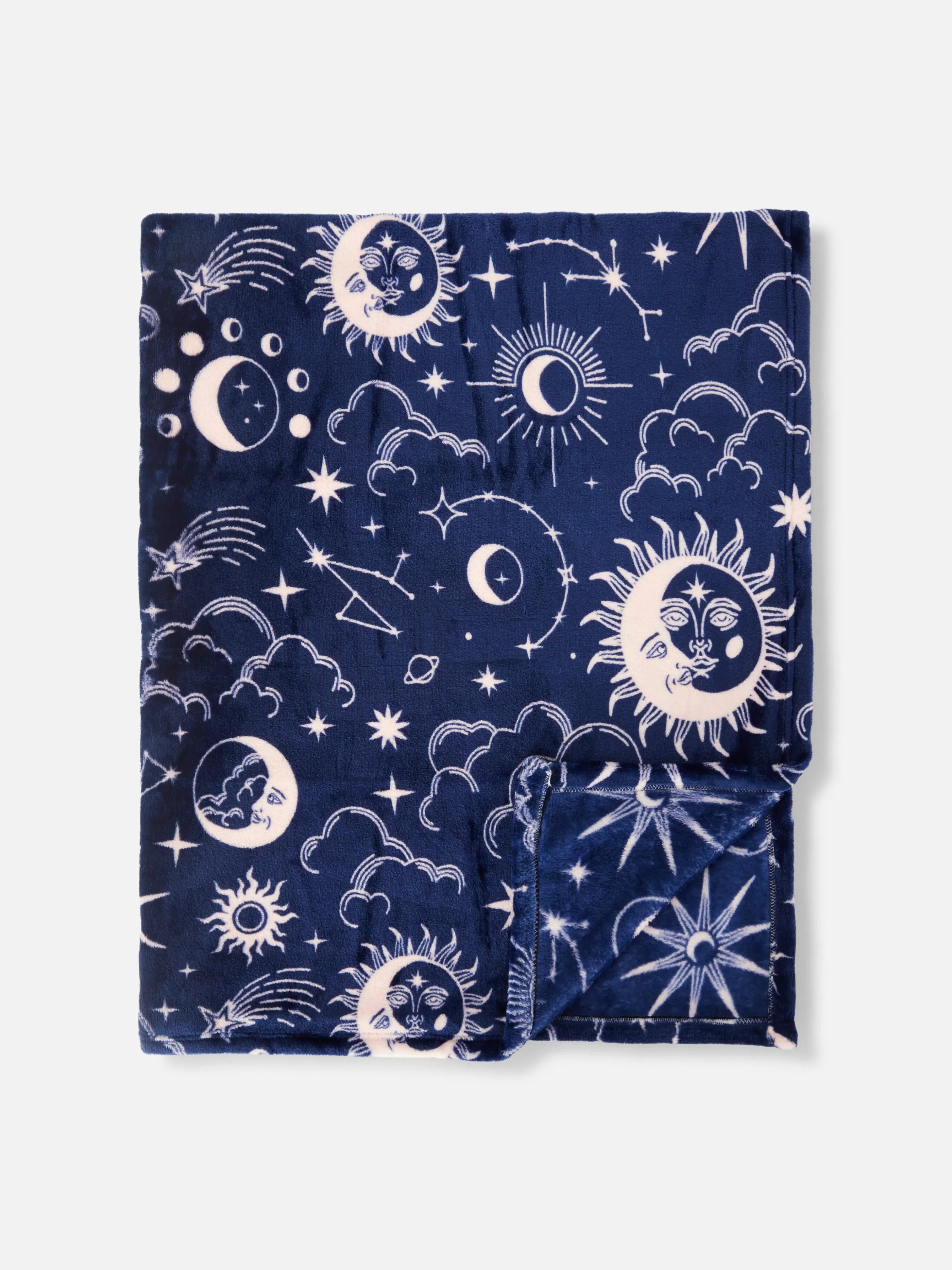 Shop Primark Petite Couverture Ultra-douce à Motif Céleste Bleu marine