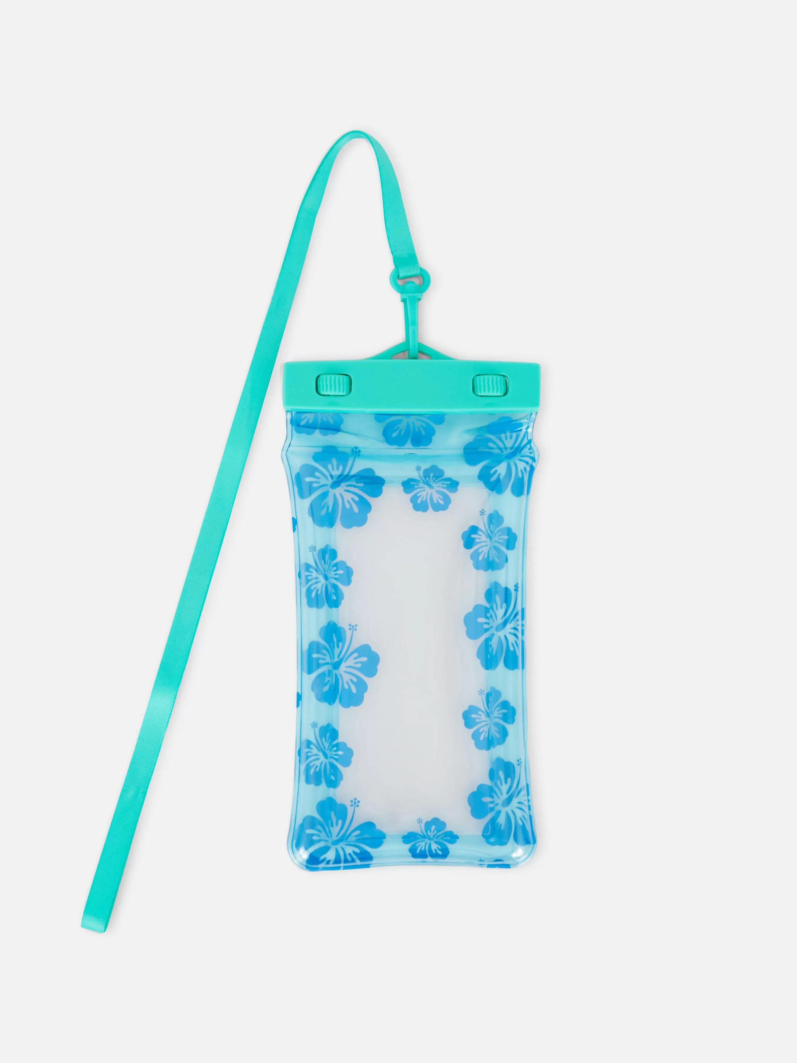 Best Primark Pochette Pour Téléphone Imperméable à Fleurs Bleu