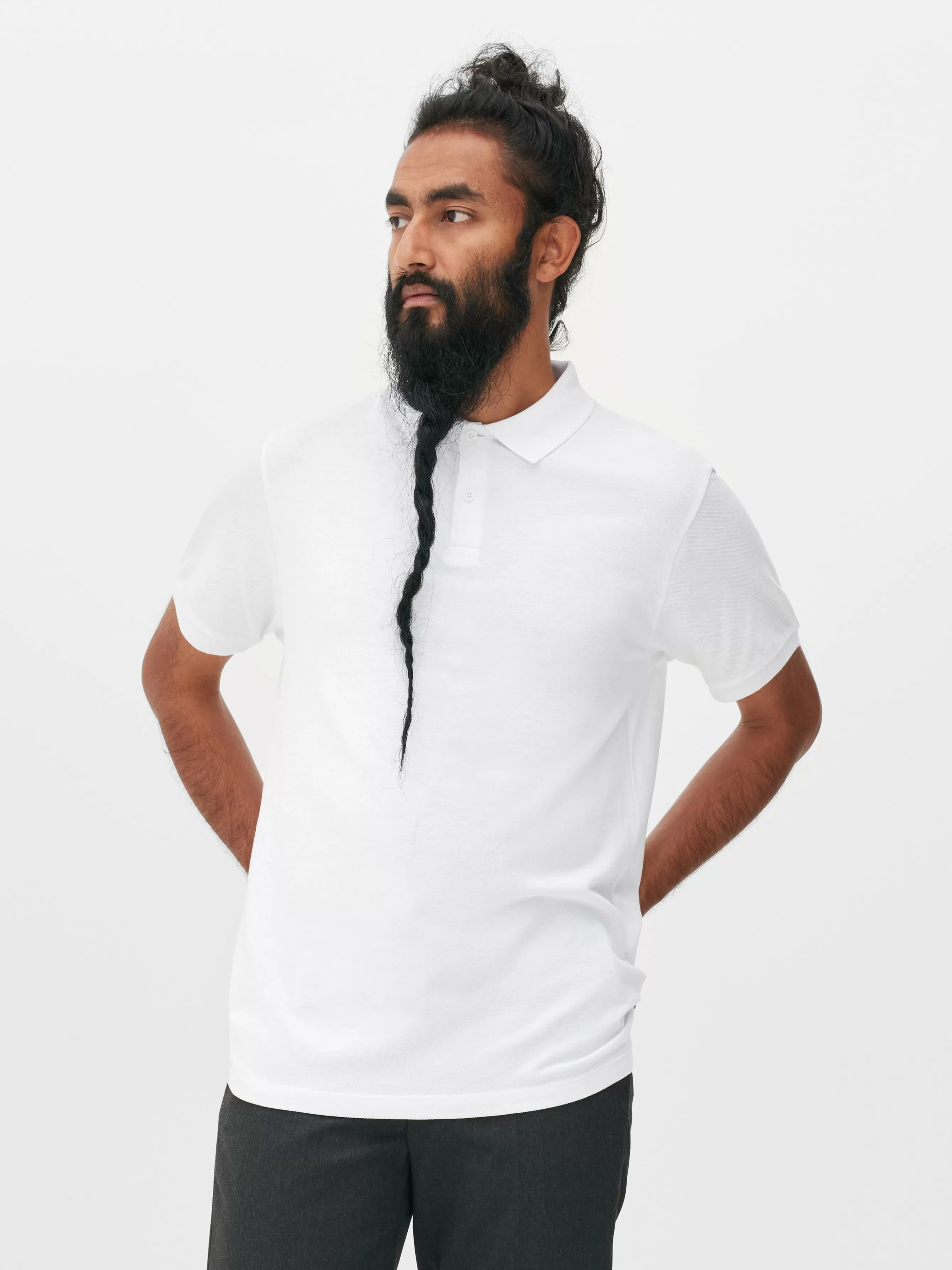 Discount Primark Polo à Manches Courtes Blanc