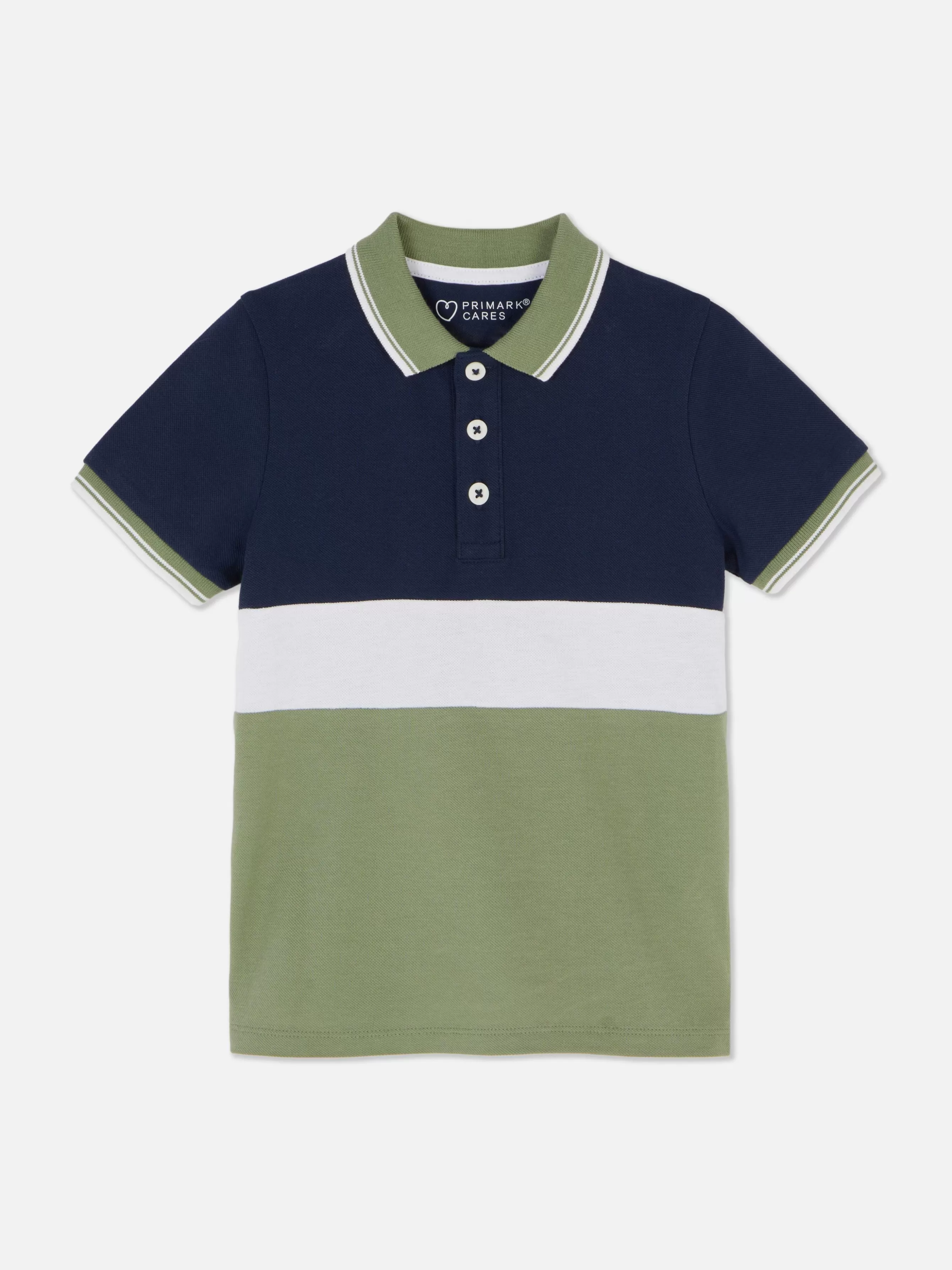 Cheap Primark Polo Color Block Bleu