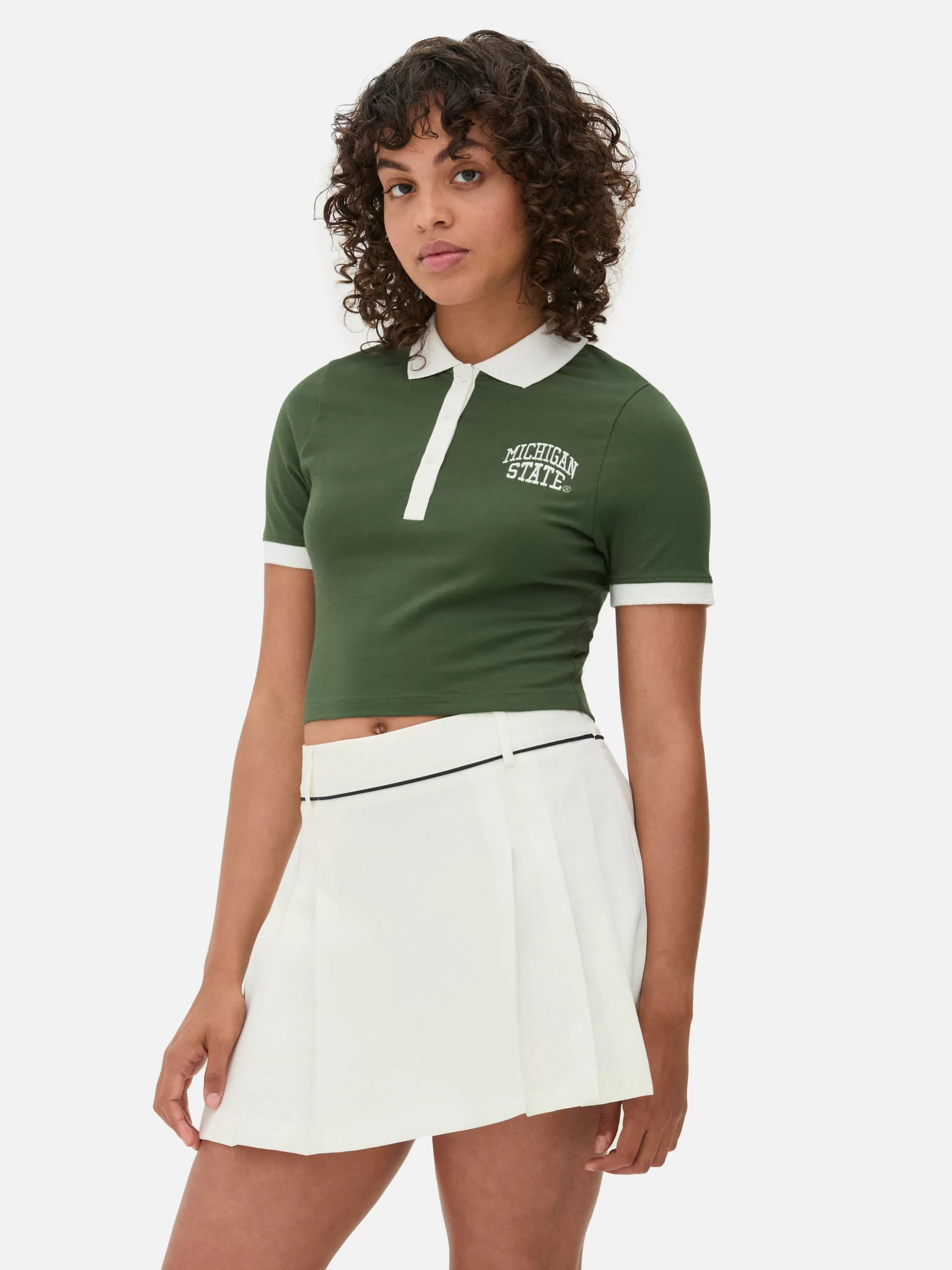 New Primark Polo Court Michigan State Vert