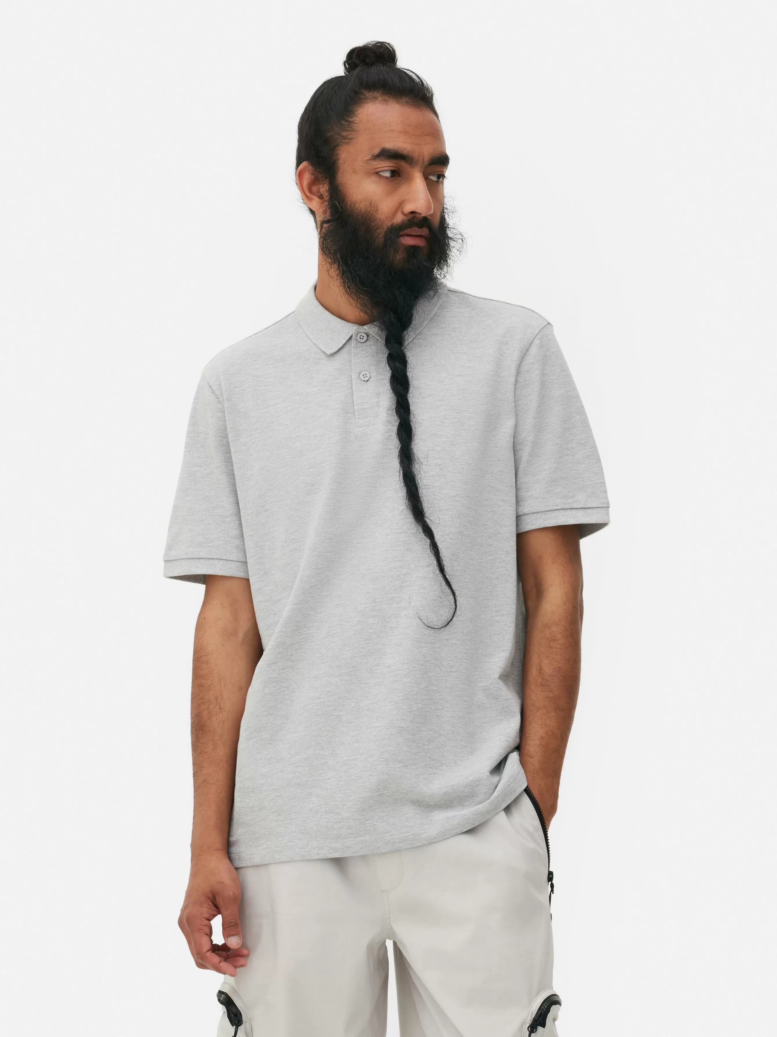 Sale Primark Polo En Piqué Classique Gris chiné