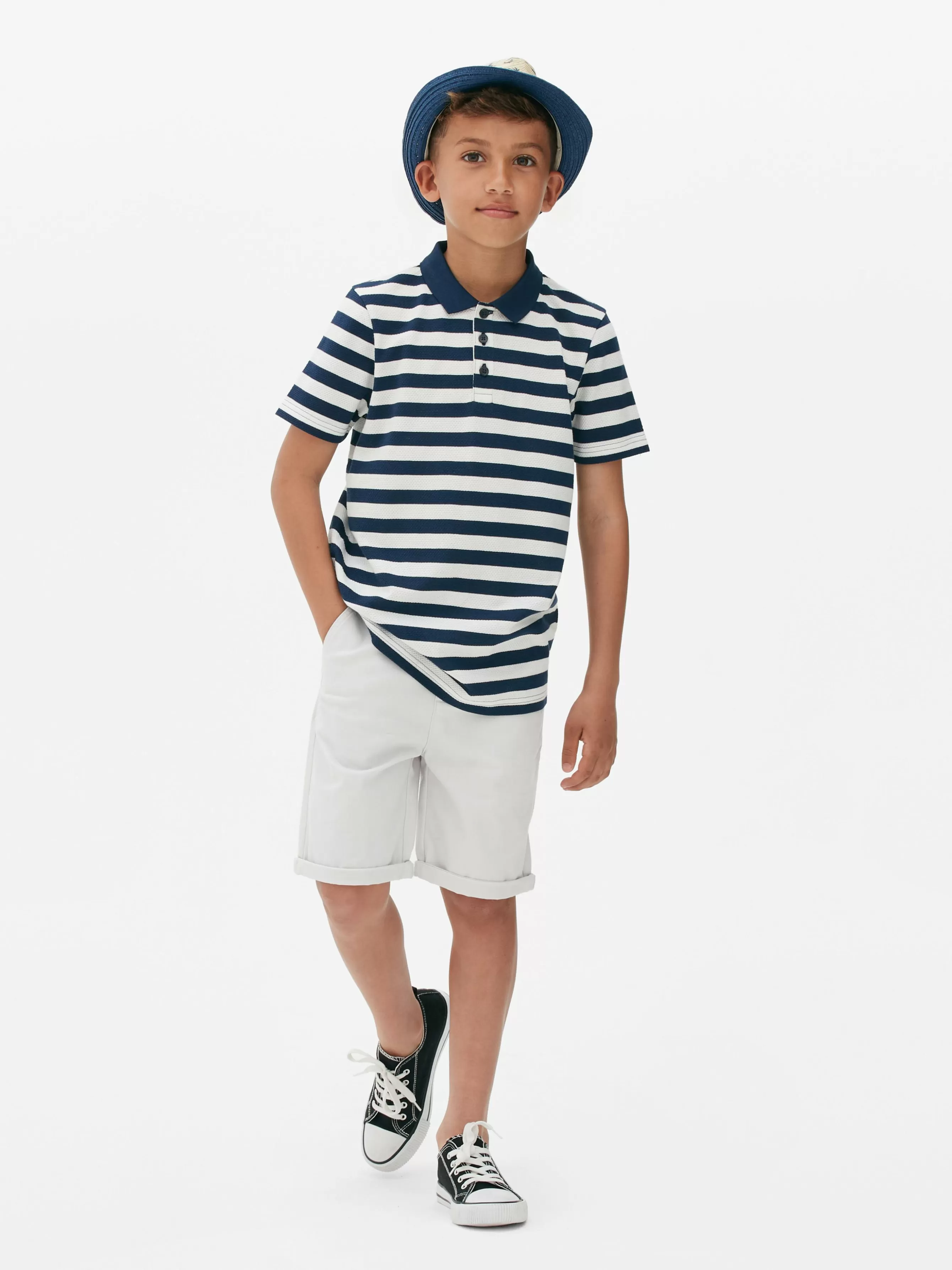 Online Primark Polo Rayé Bleu marine