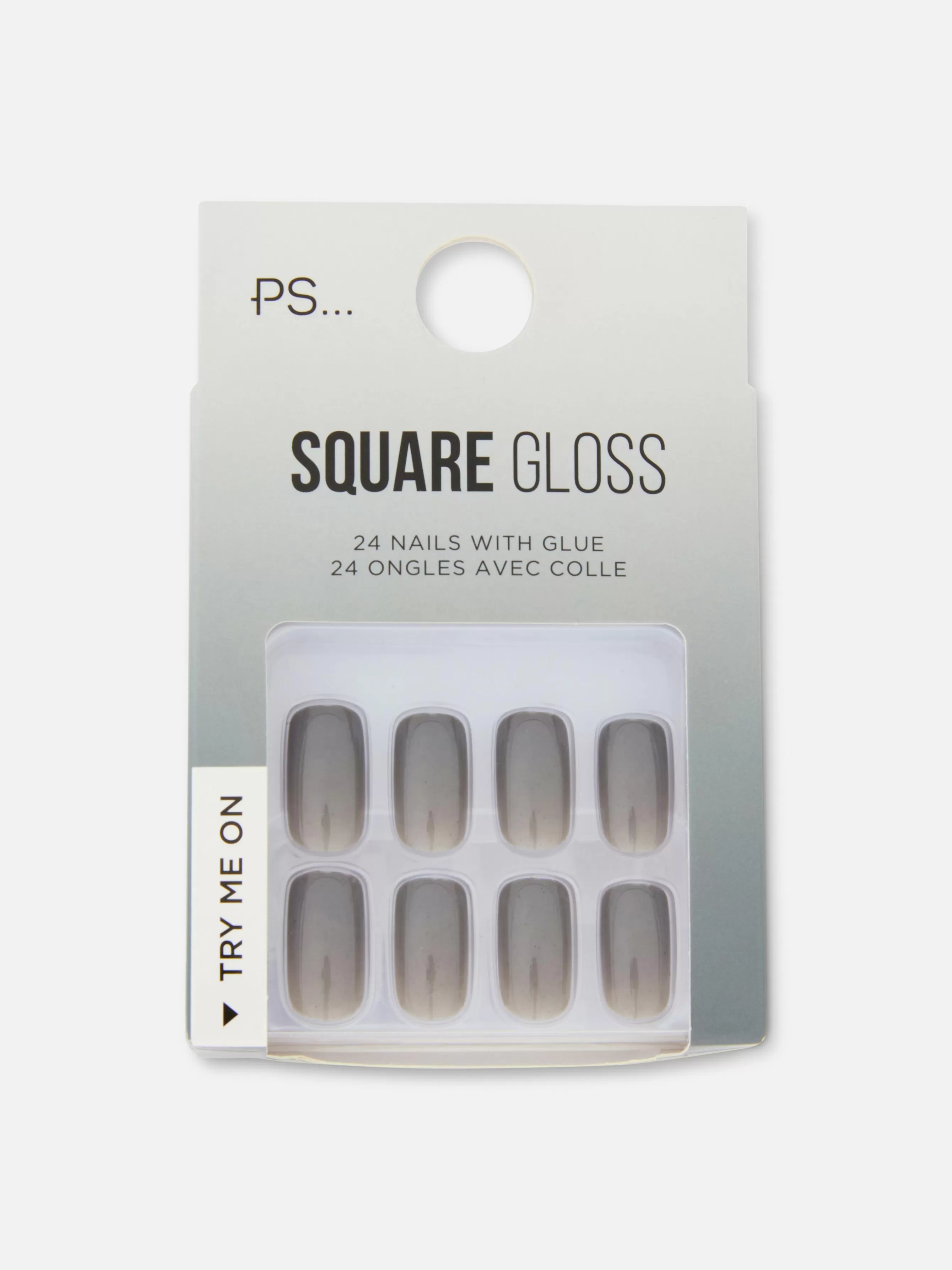 Store Primark PS... Faux Ongles Brillants Carrés Gris