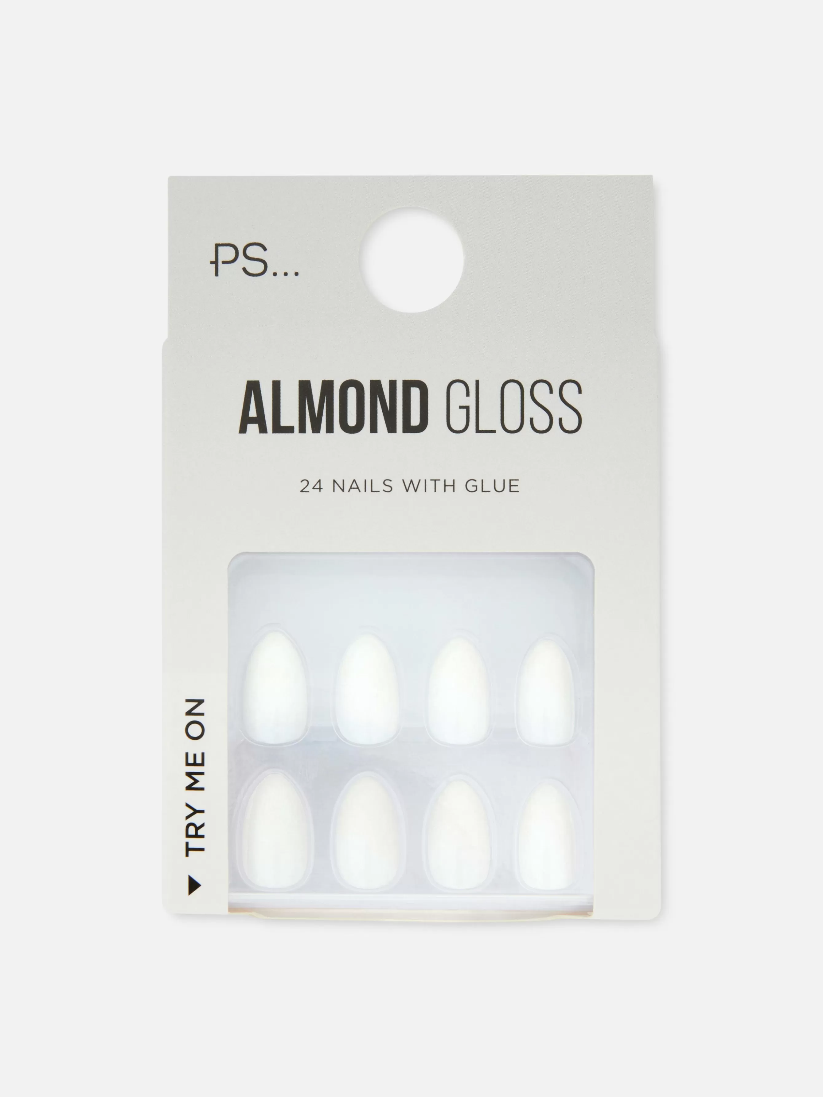 Hot Primark PS... Faux Ongles Brillants En Forme D'amande Blanc