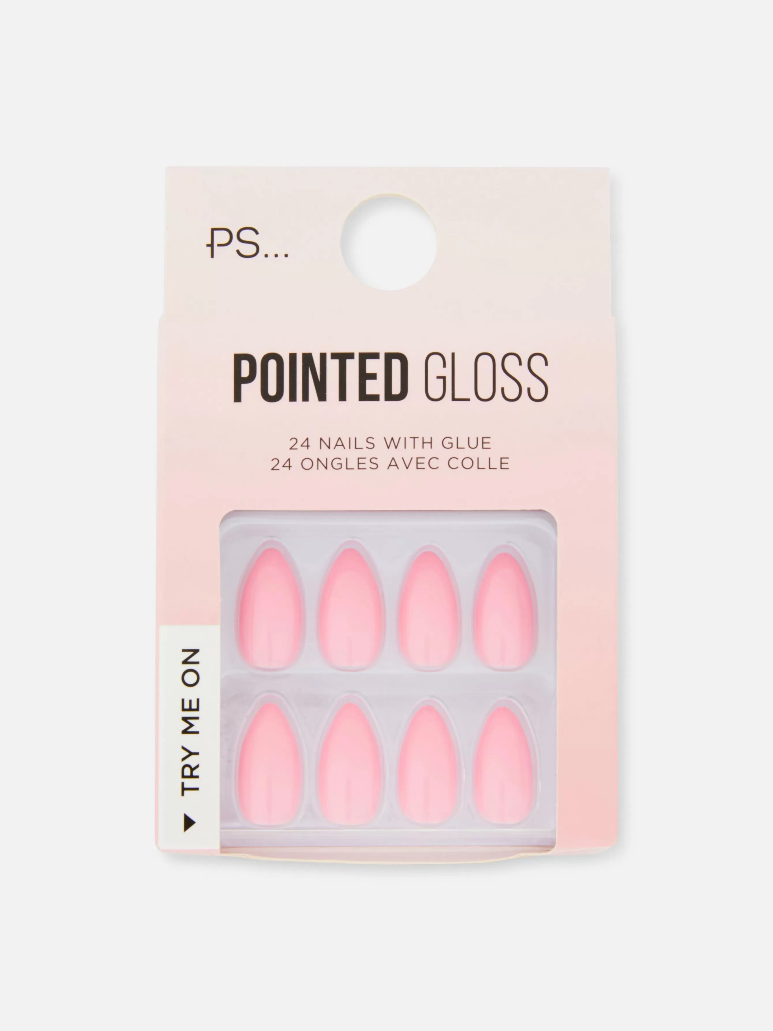 Fashion Primark PS... Faux Ongles Brillants Pointus Rose