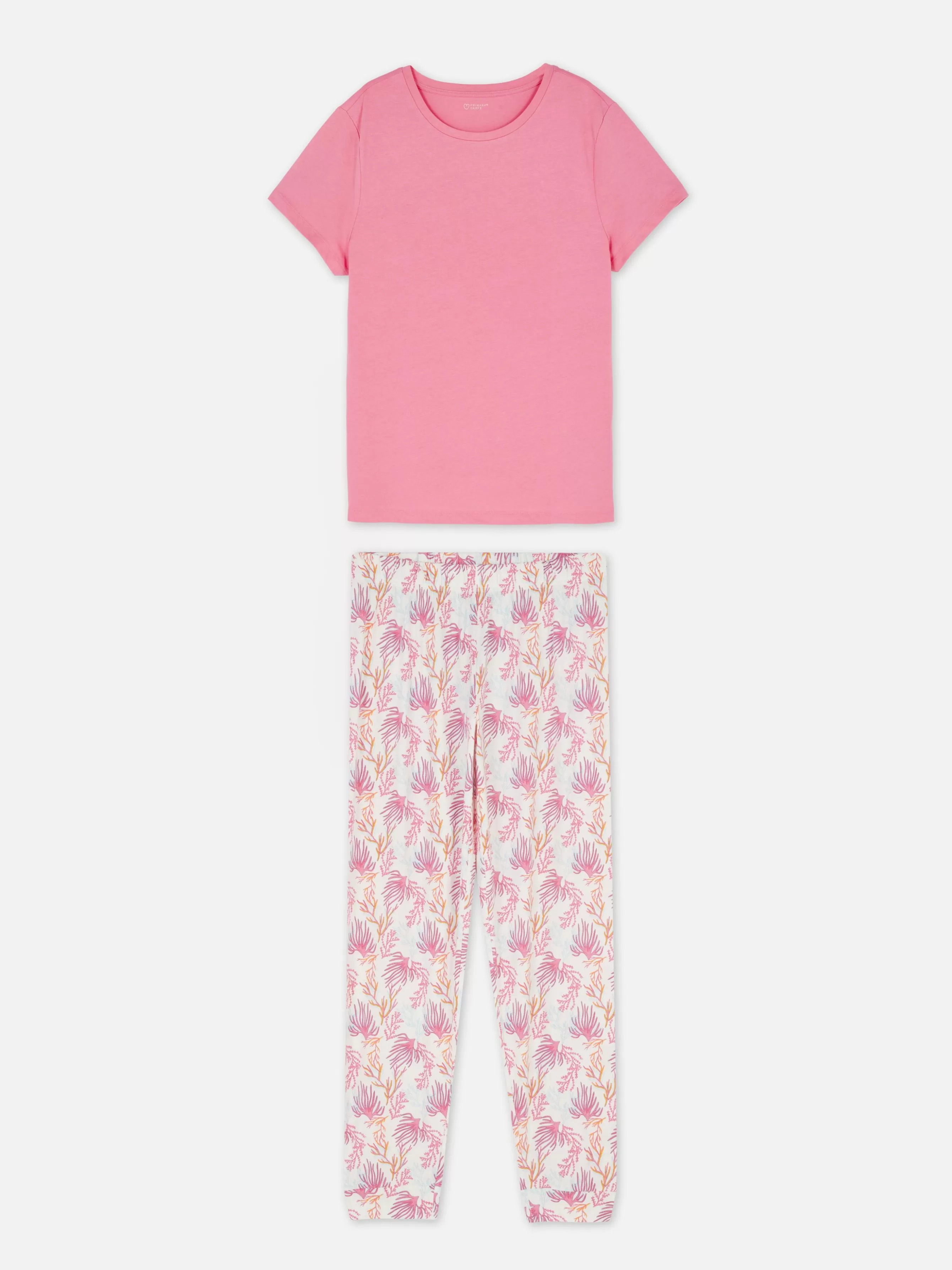 Outlet Primark Pyjama à Manches Courtes Et Motif Rose clair