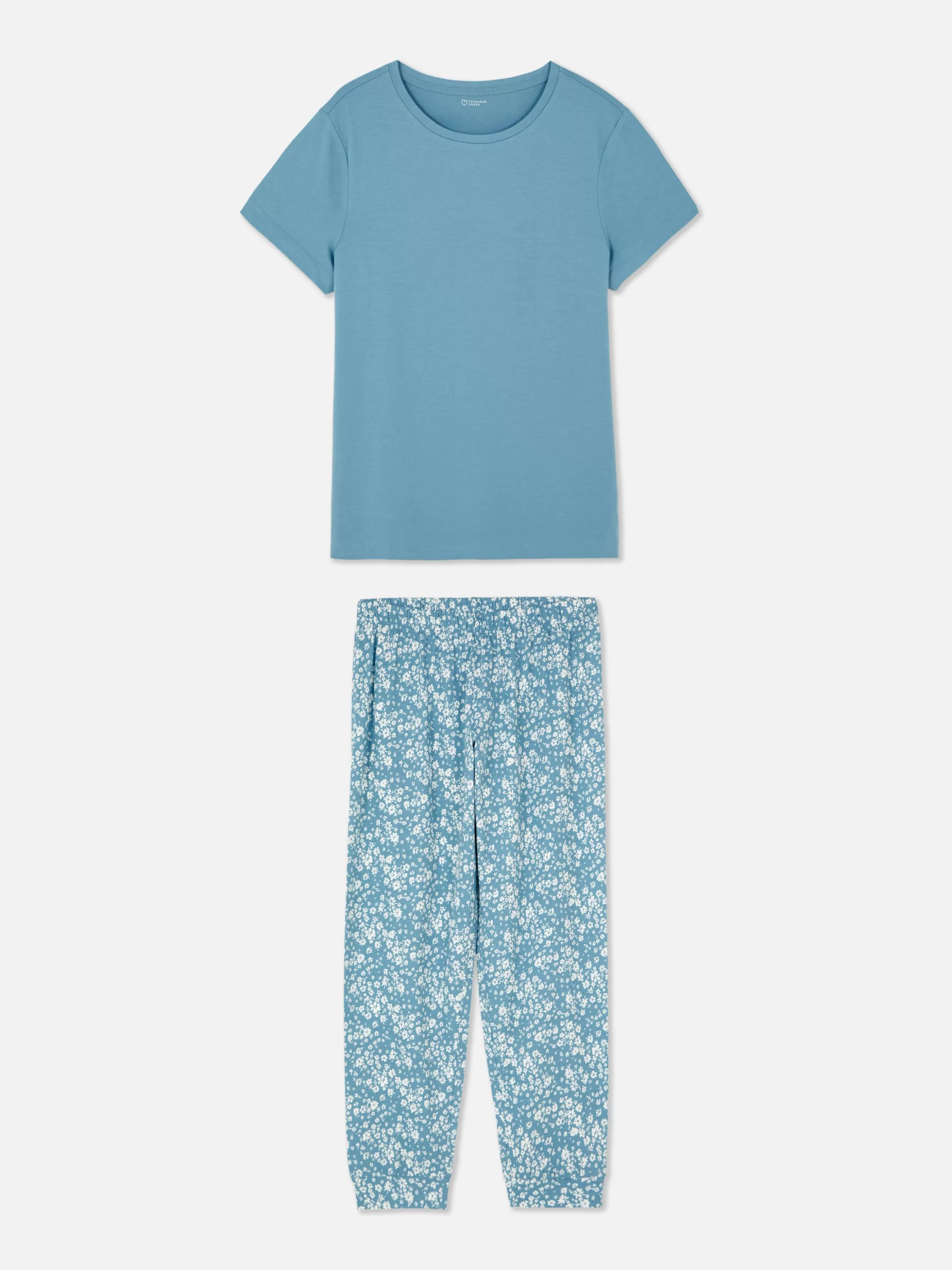 Cheap Primark Pyjama à Manches Courtes Et Motif Bleu moyen