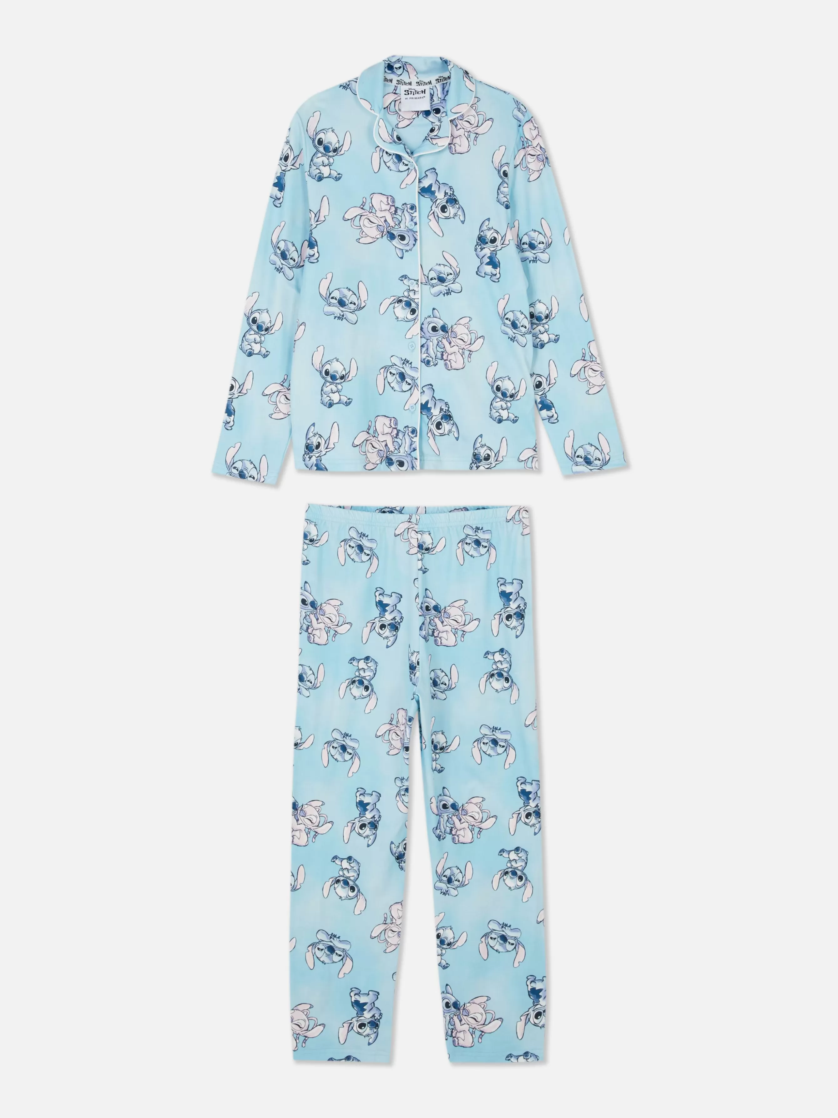 Shop Primark Pyjama à Manches Longues Disney Stitch & Angel Bleu