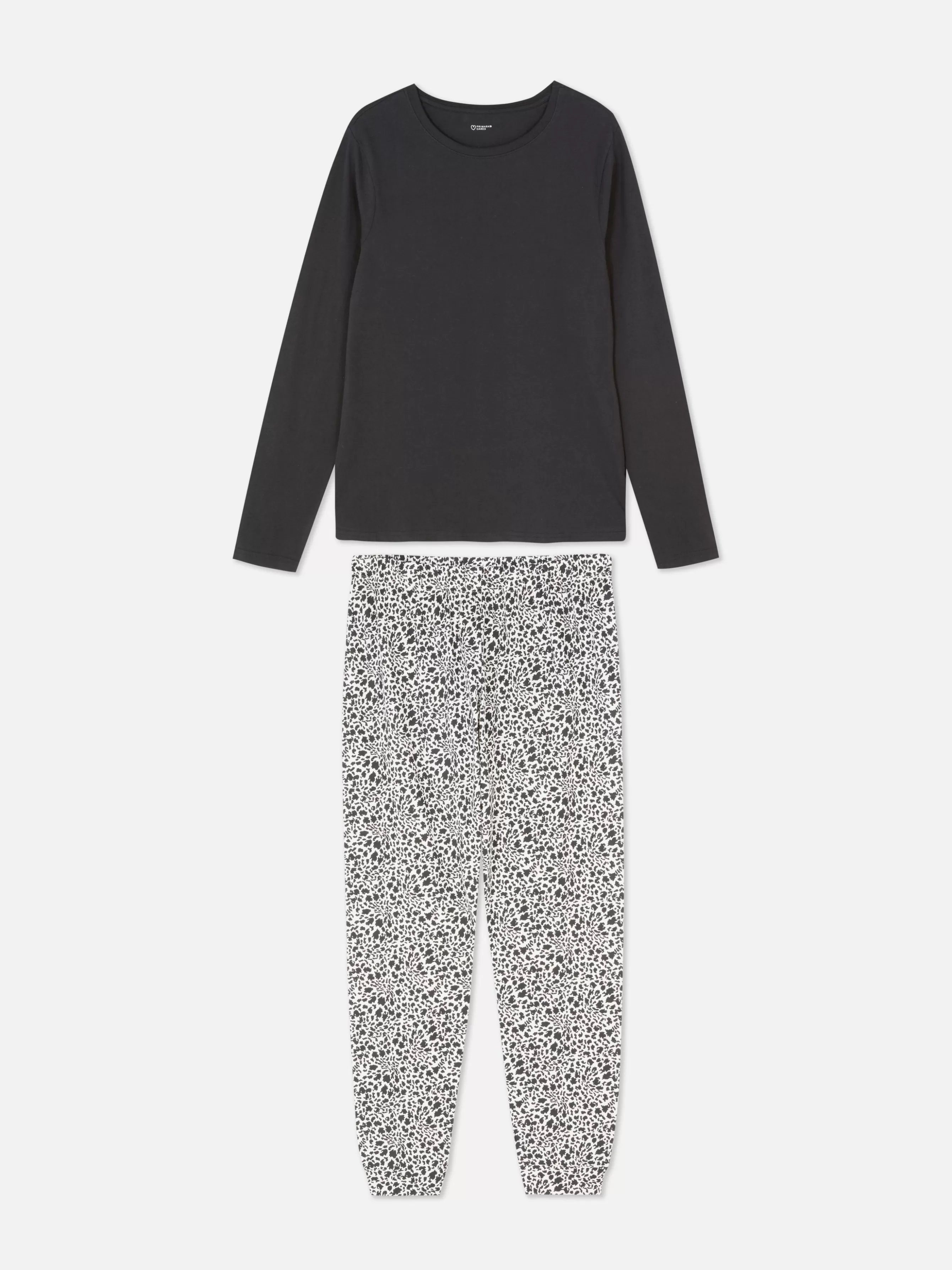 Flash Sale Primark Pyjama à Manches Longues Et à Poche Noir/Blanc