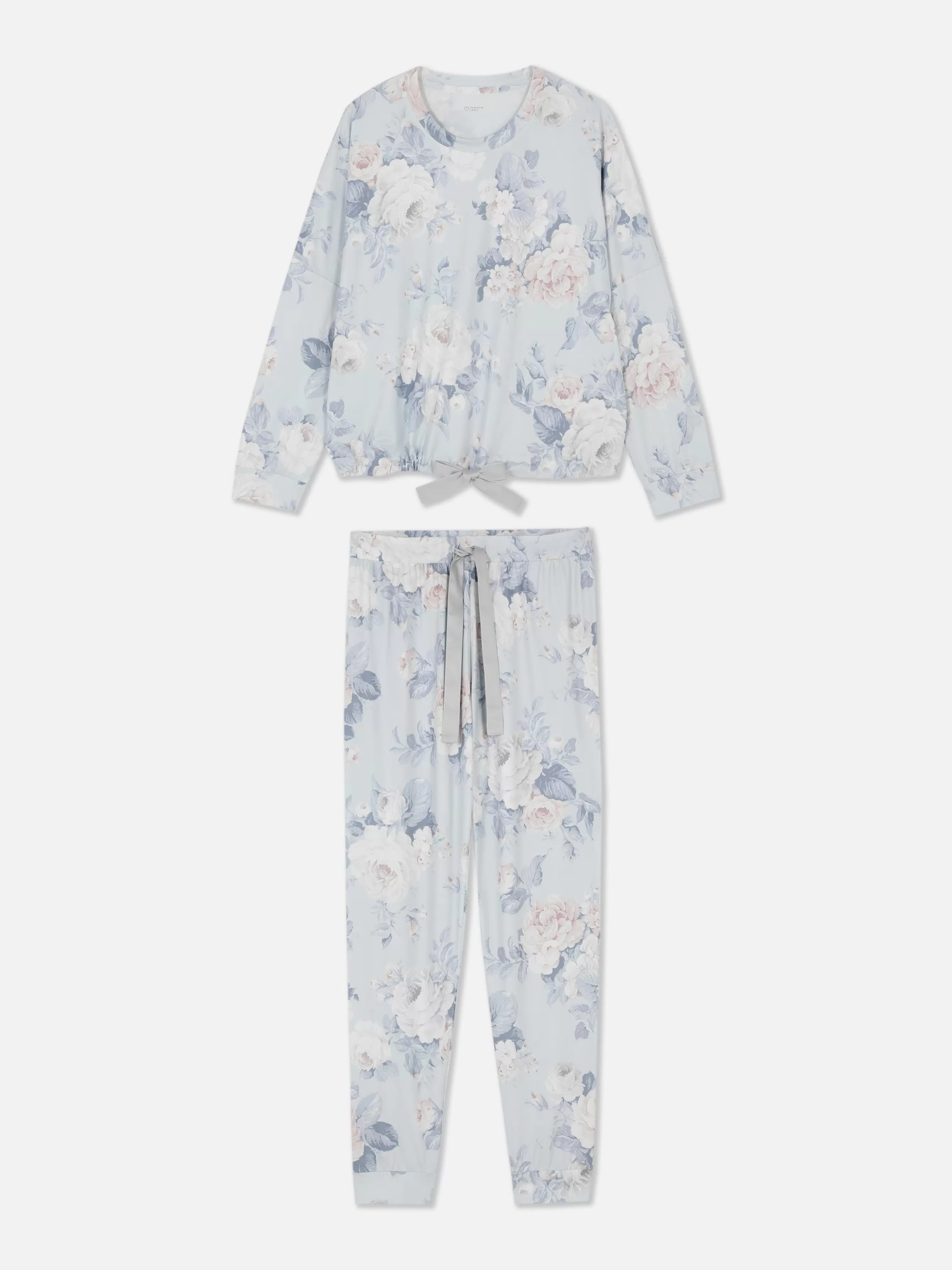 New Primark Pyjama à Manches Longues Et Détail Nœud Bleu clair