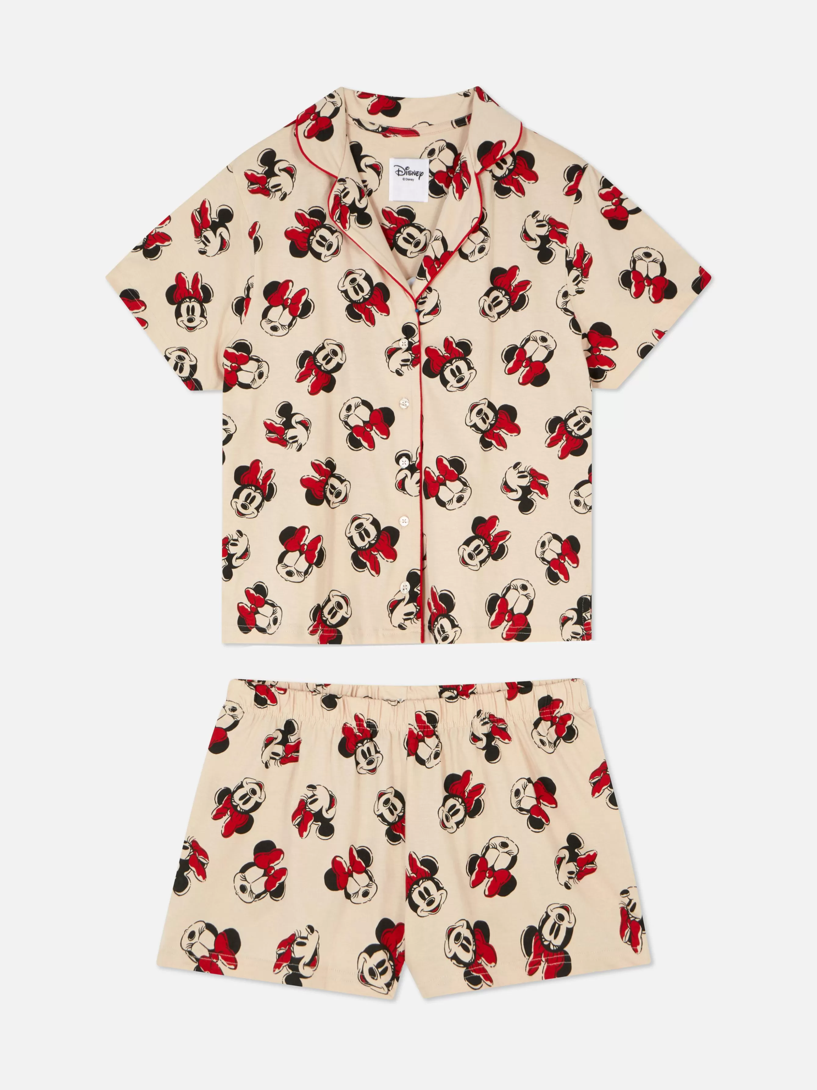 Fashion Primark Pyjama Chemise à Manches Courtes Disney Minnie Mouse Beige