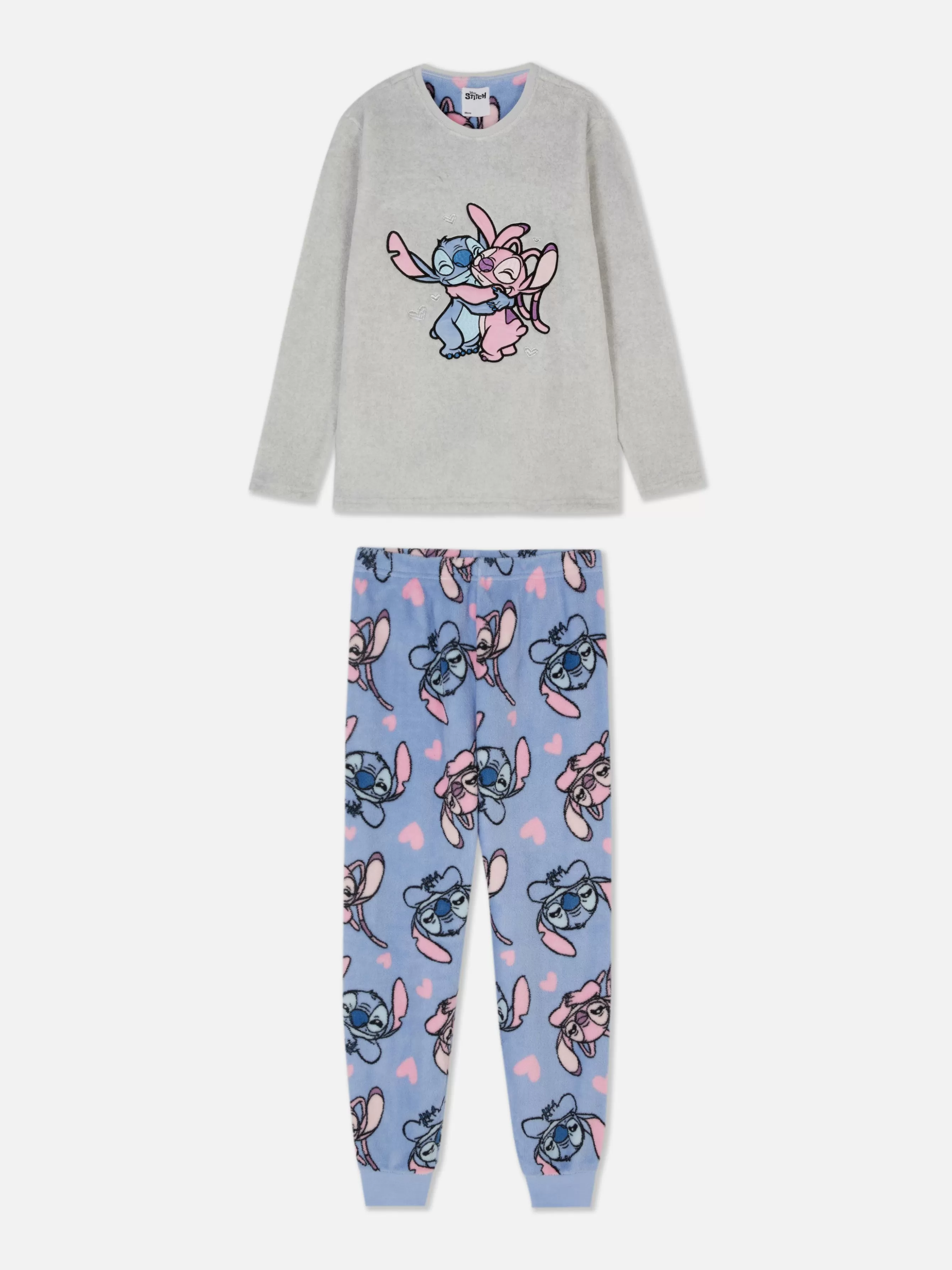 Flash Sale Primark Pyjama Confortable Disney Stitch & Angel Pour Ado Gris chiné