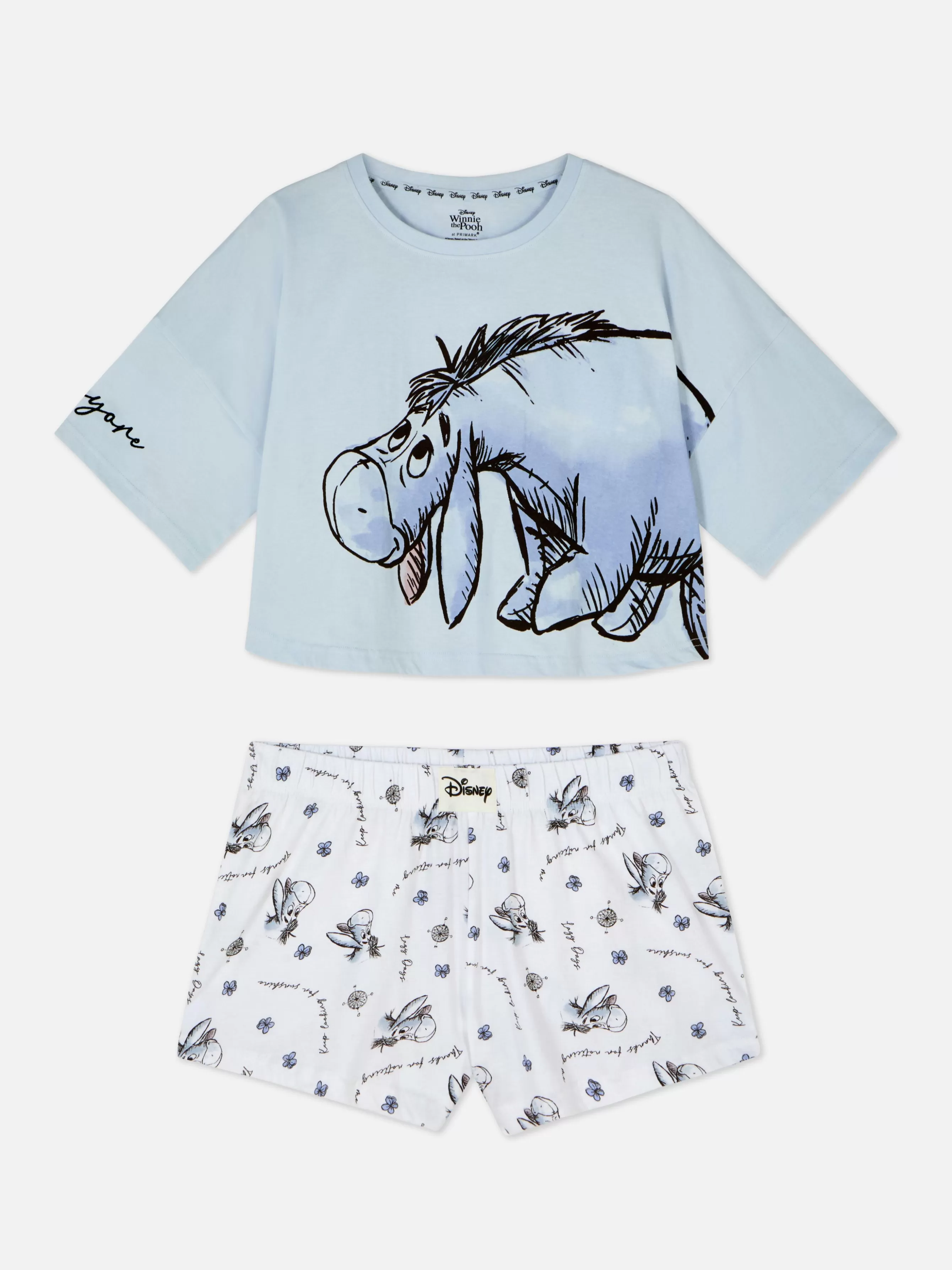 Outlet Primark Pyjama Court Disney Winnie L'ourson Bleu clair