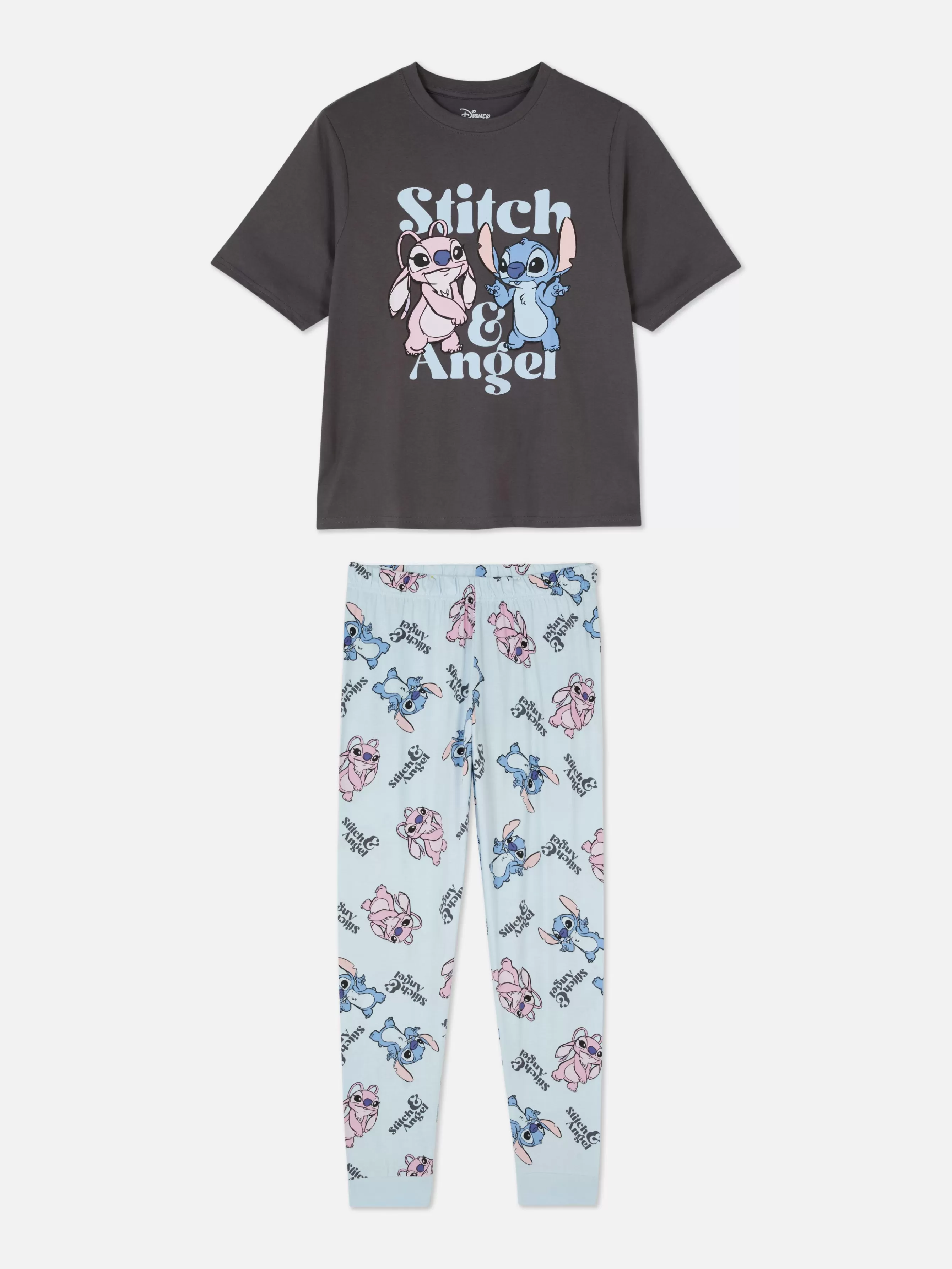 New Primark Pyjama Disney Lilo & Stitch Angel Anthracite