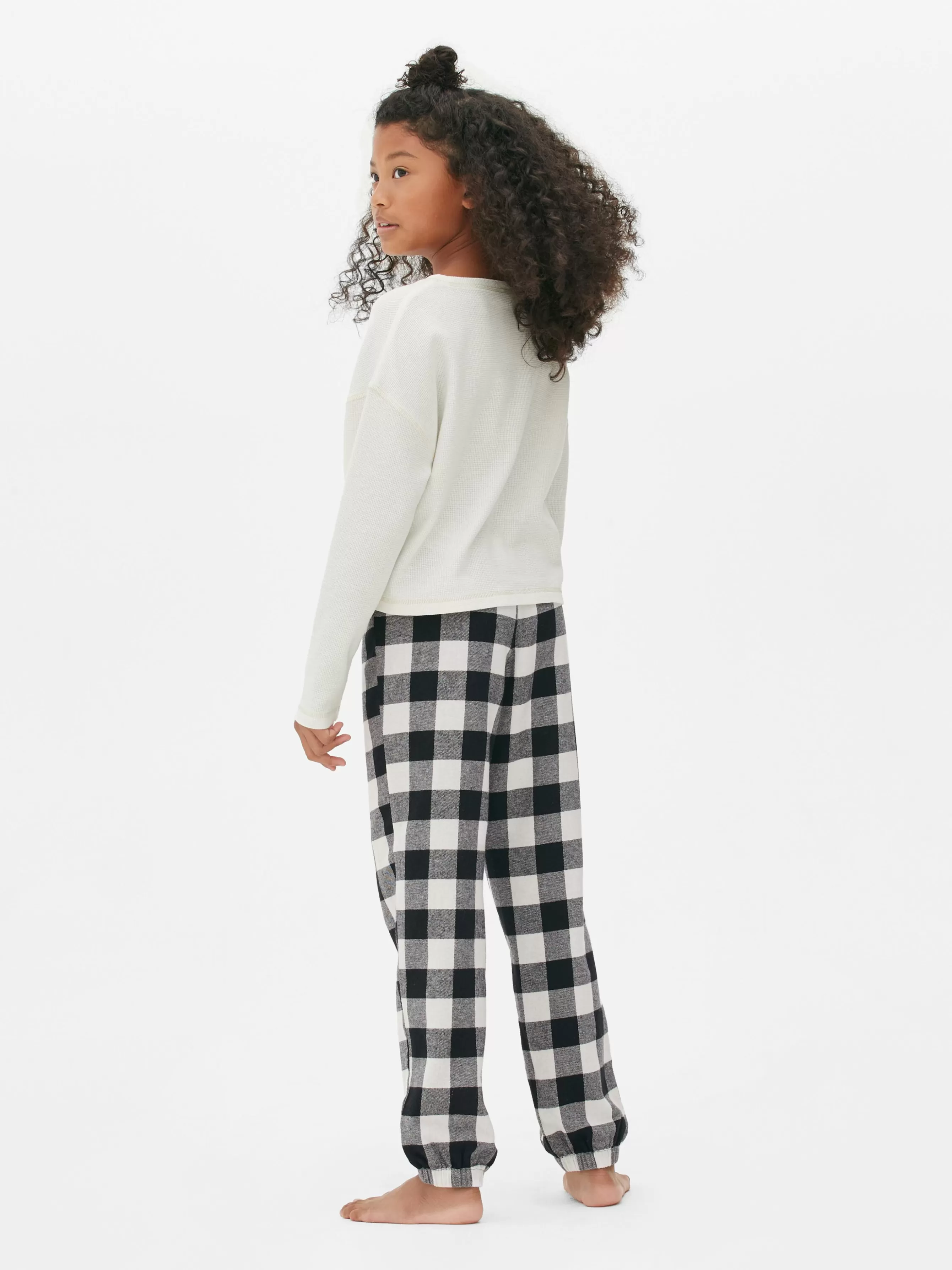 Shop Primark Pyjama En Flanelle Brodé Noir/Blanc