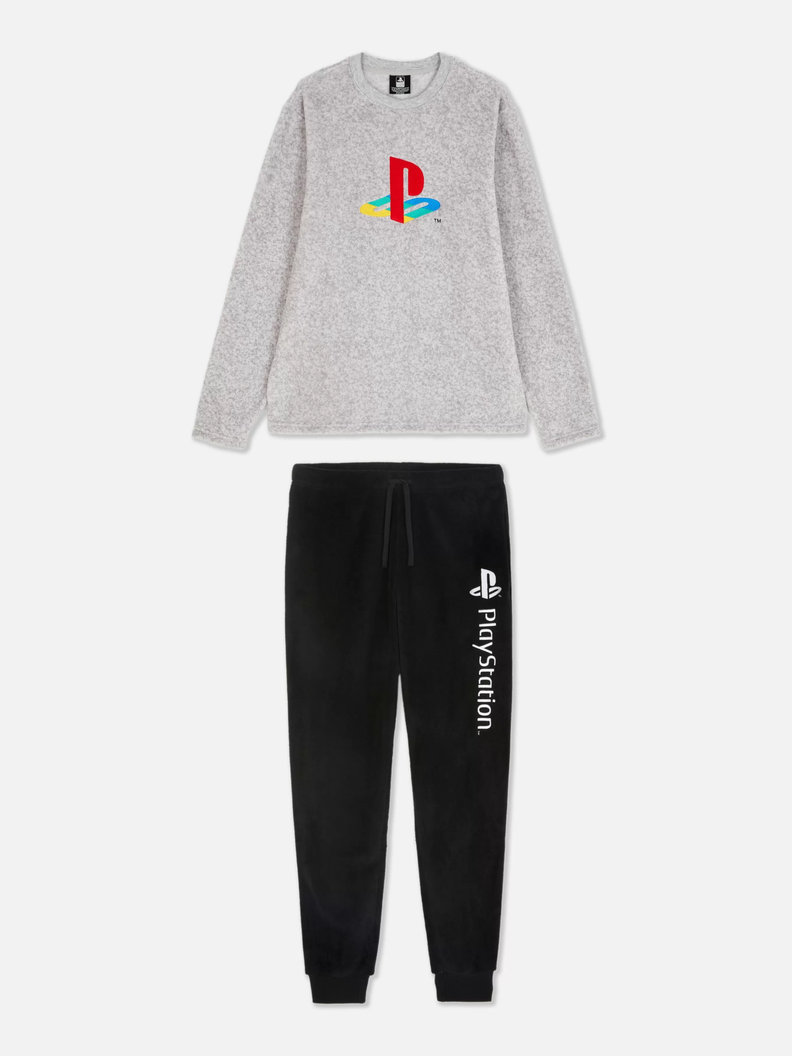 Fashion Primark Pyjama En Molleton à Logo PlayStation Gris chiné