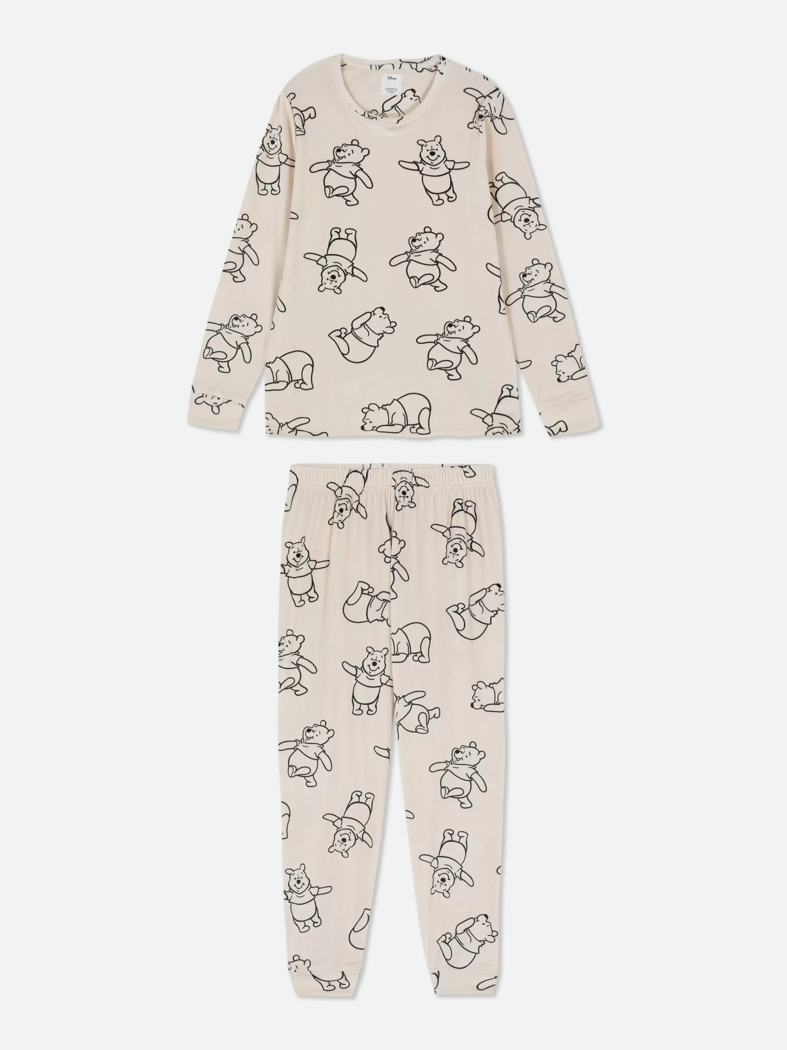 Shop Primark Pyjama En Molleton à Manches Longues Disney Écru