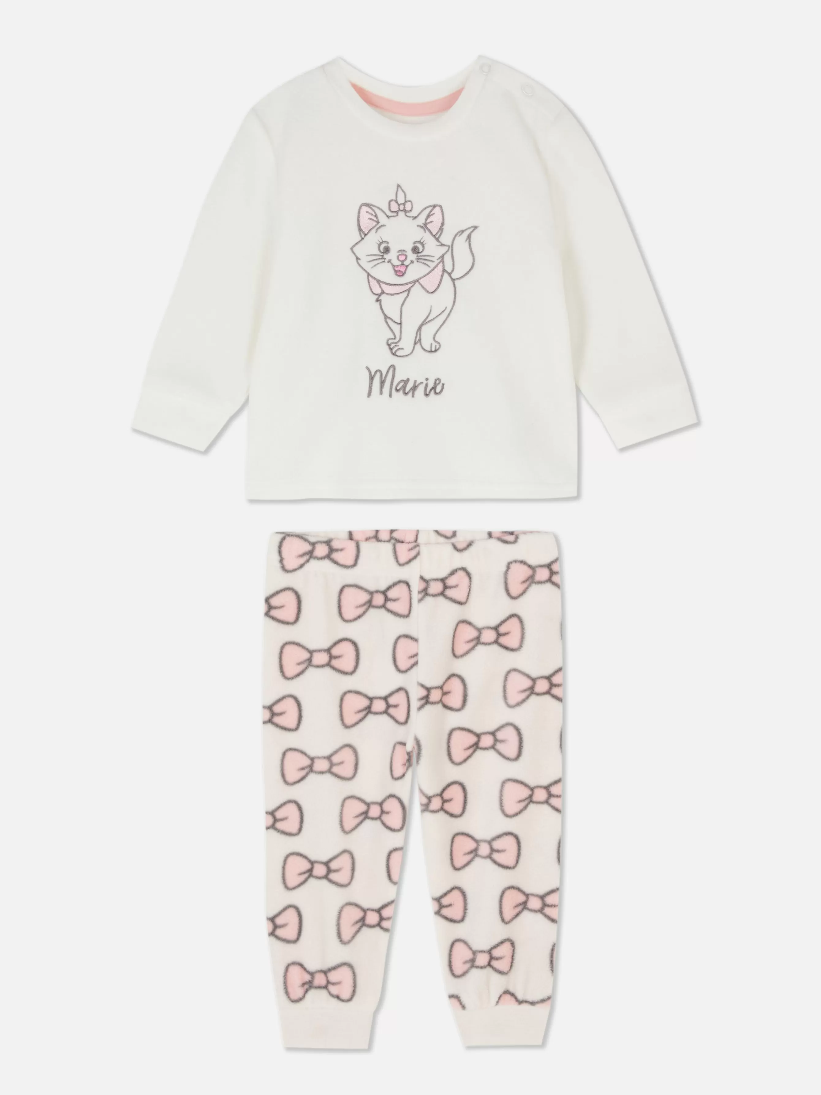 Fashion Primark Pyjama En Molleton à Manches Longues Disney Les Aristochats Marie Écru