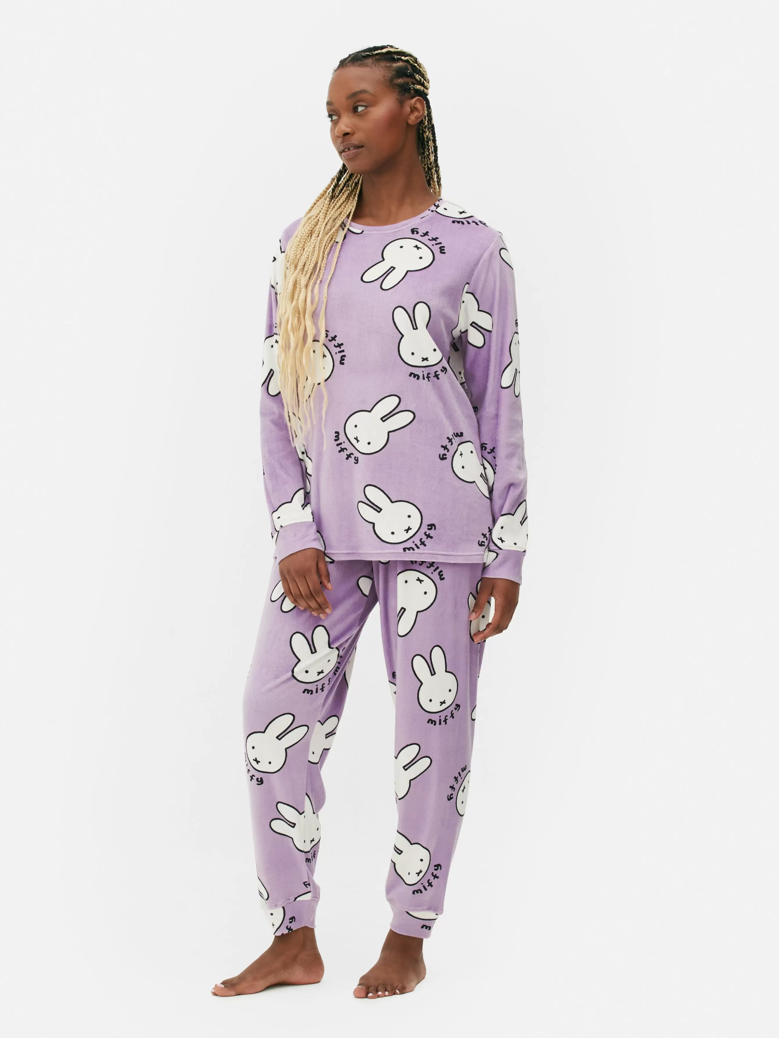 Outlet Primark Pyjama En Molleton à Manches Longues Miffy Lilas