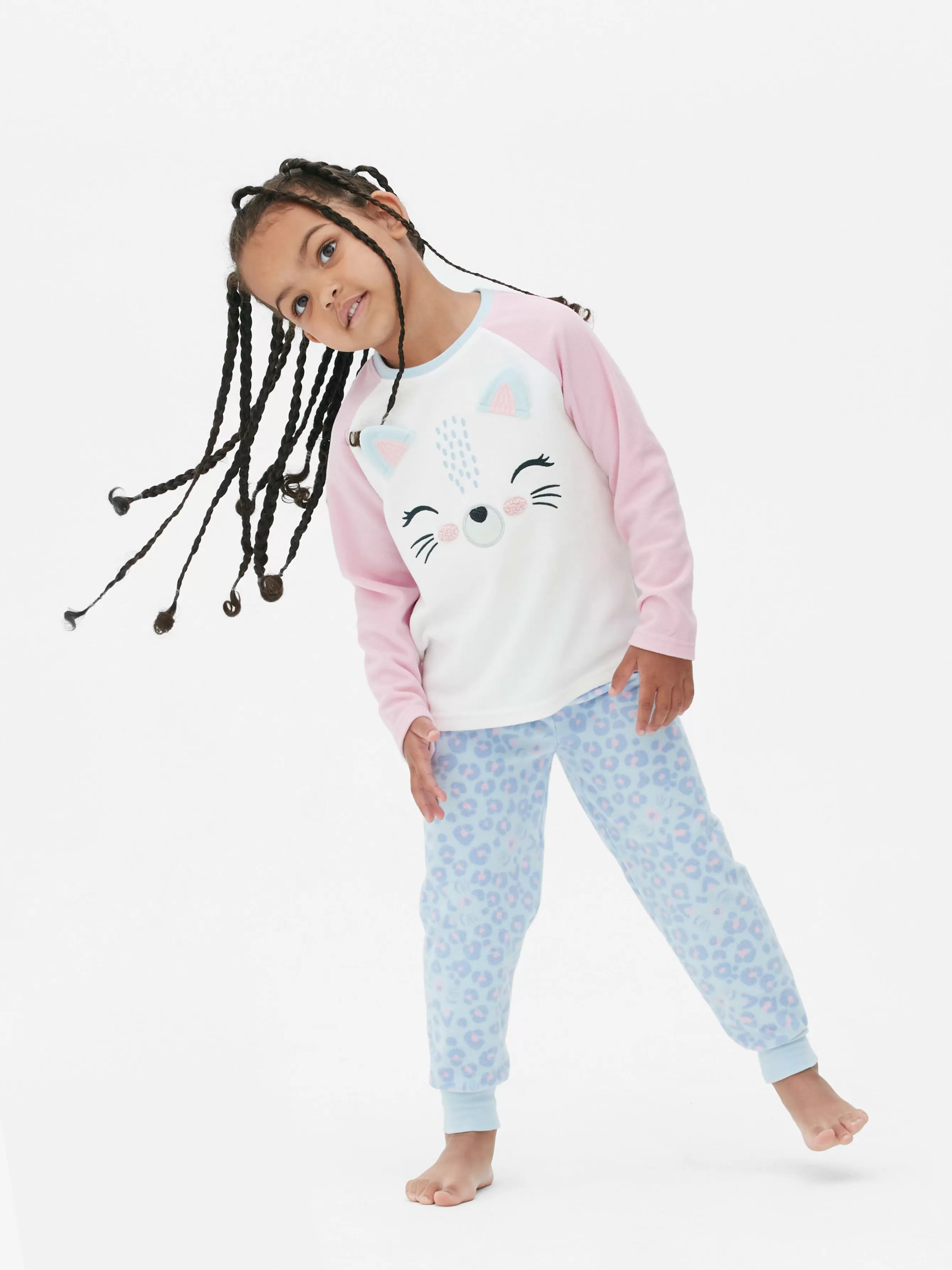 Clearance Primark Pyjama En Molleton à Motif Chat Multicolore