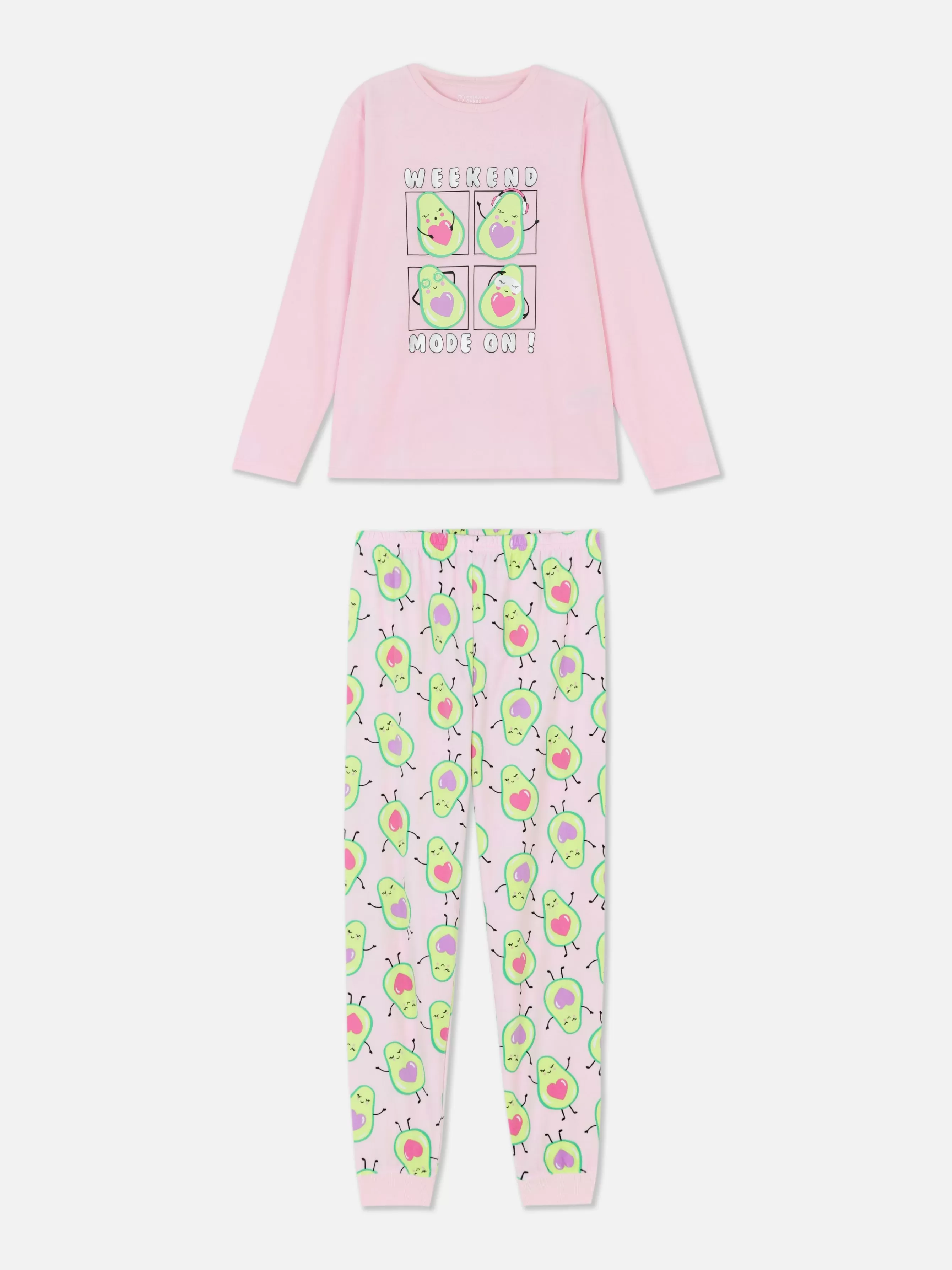 Sale Primark Pyjama En Velours à Motif Avocat Rose