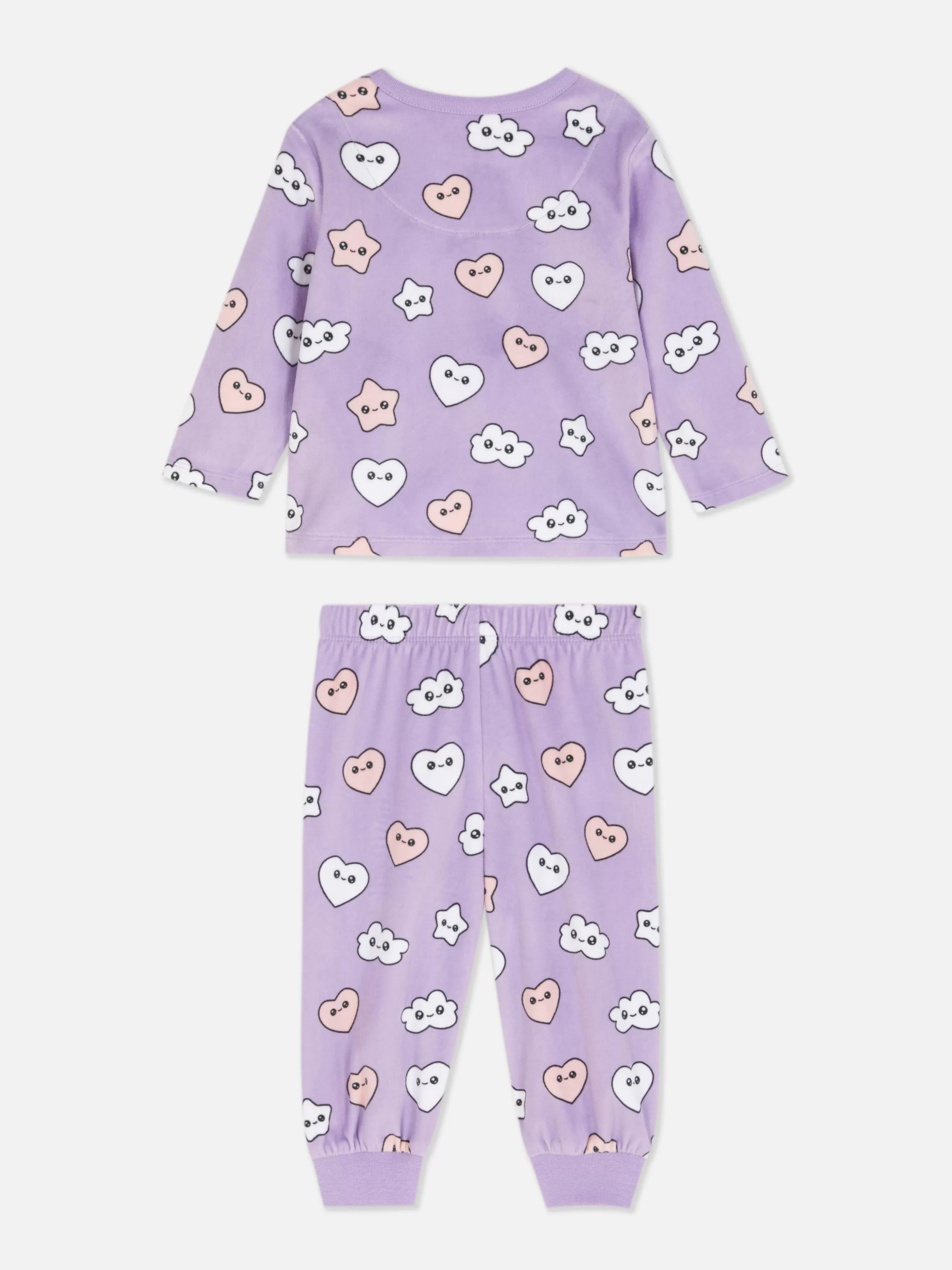 New Primark Pyjama En Velours Graphique Violet