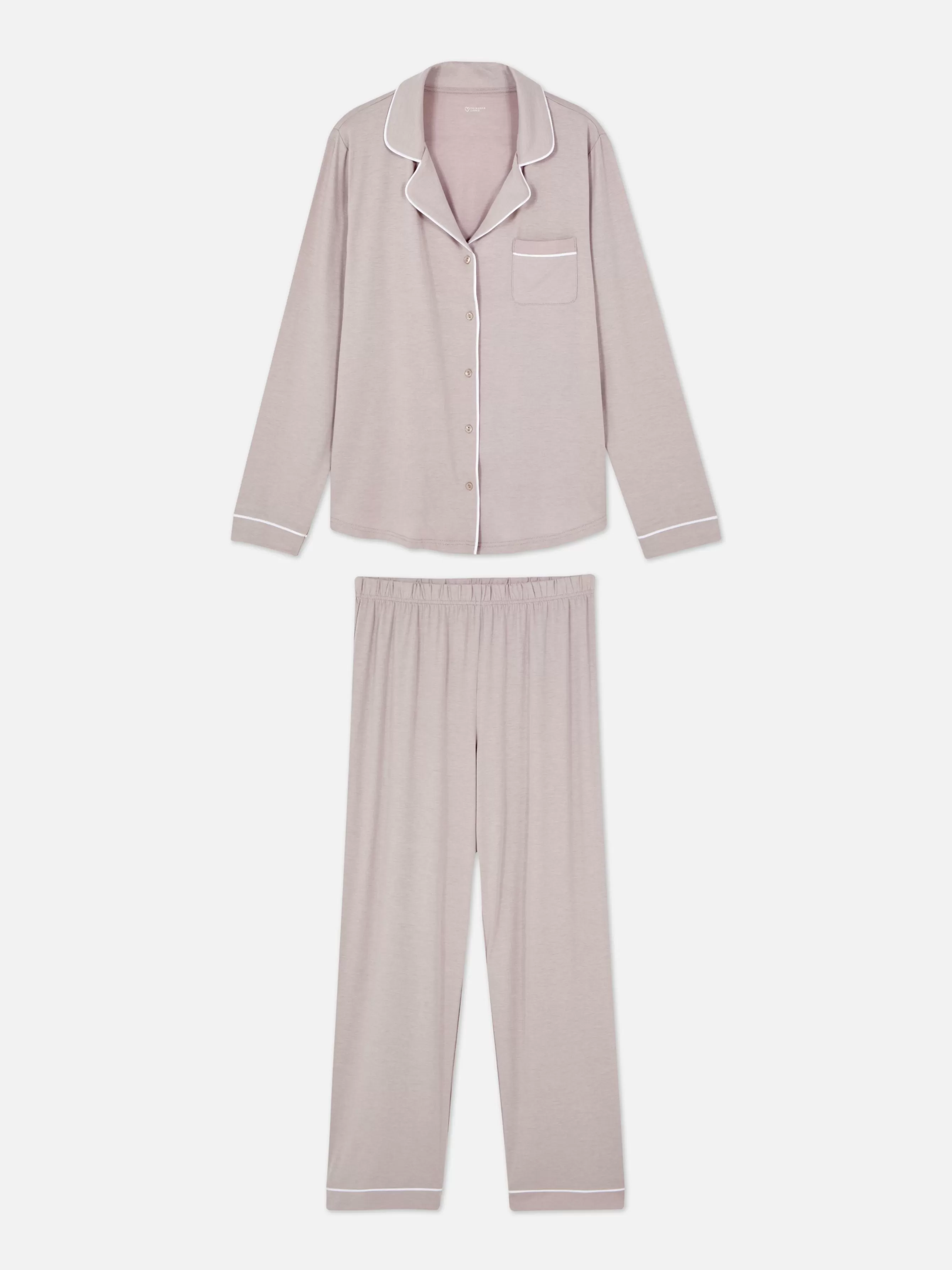 Discount Primark Pyjama Long Boyfriend Violet clair