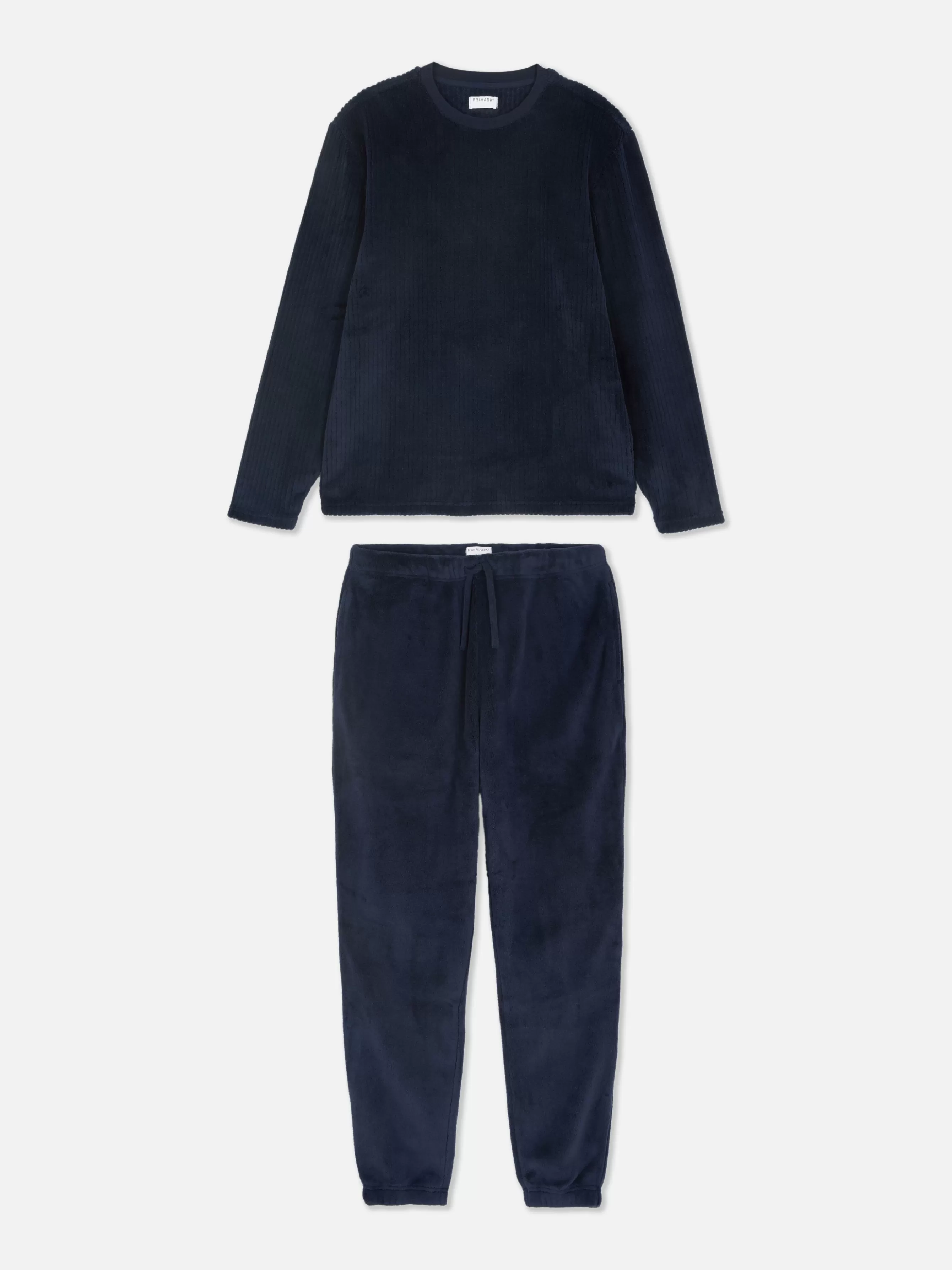 Shop Primark Pyjama Long En Molleton Bleu marine