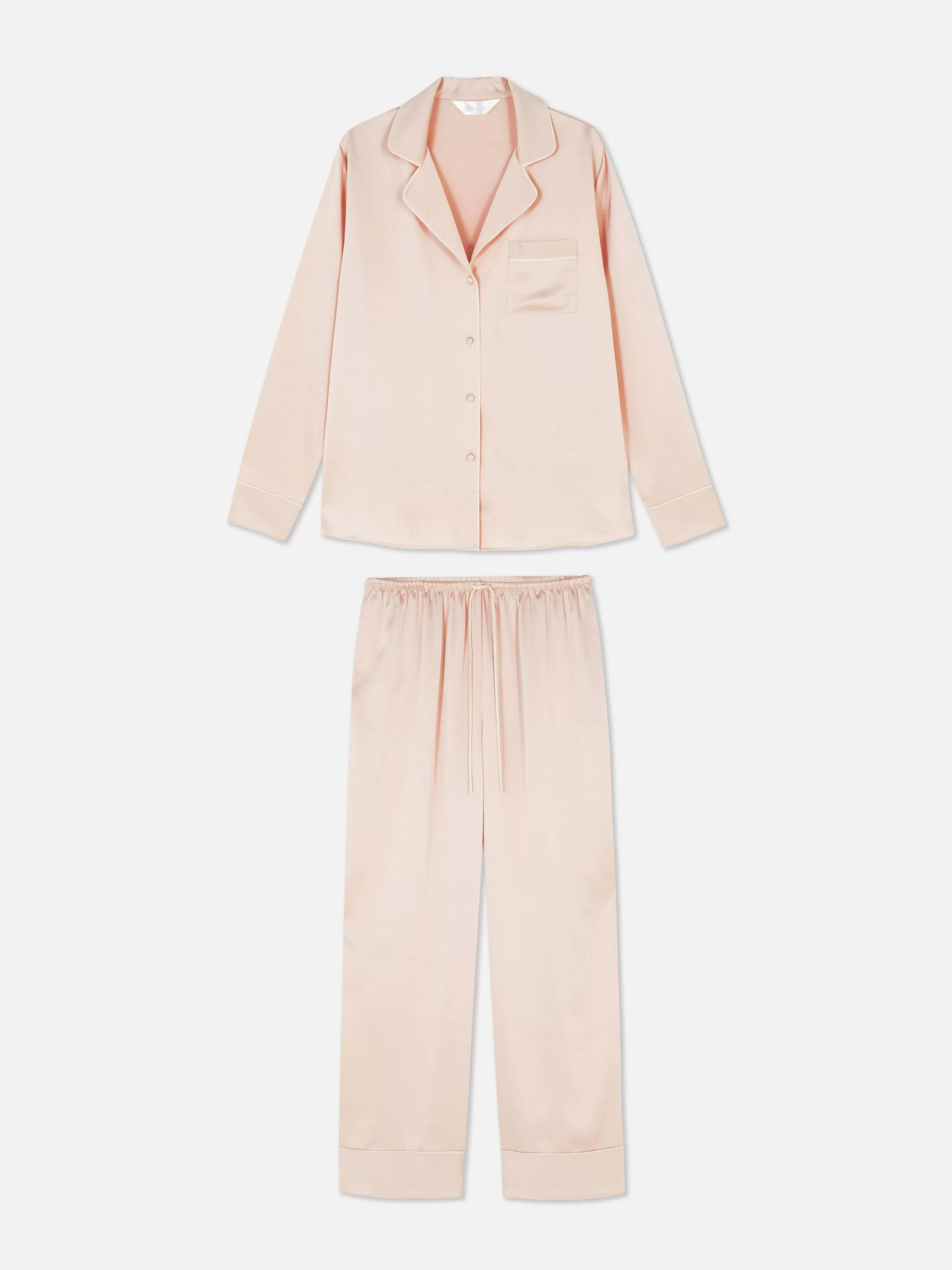 Flash Sale Primark Pyjama Long En Satin Rose clair