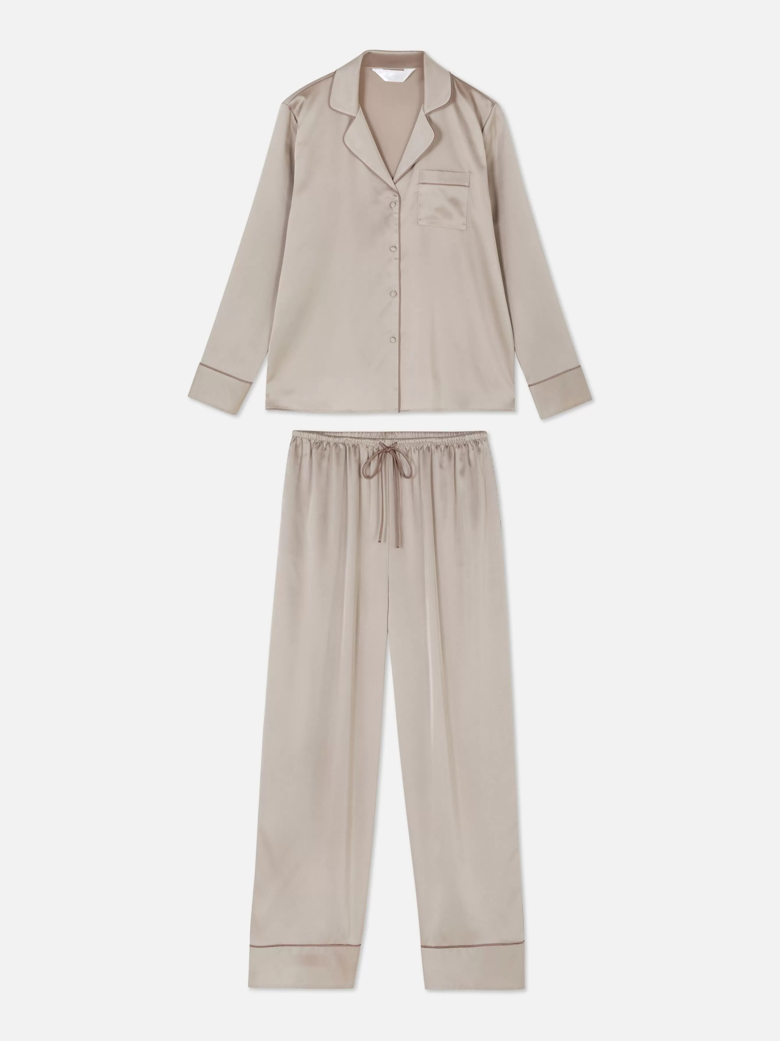 Store Primark Pyjama Long En Satin Moka