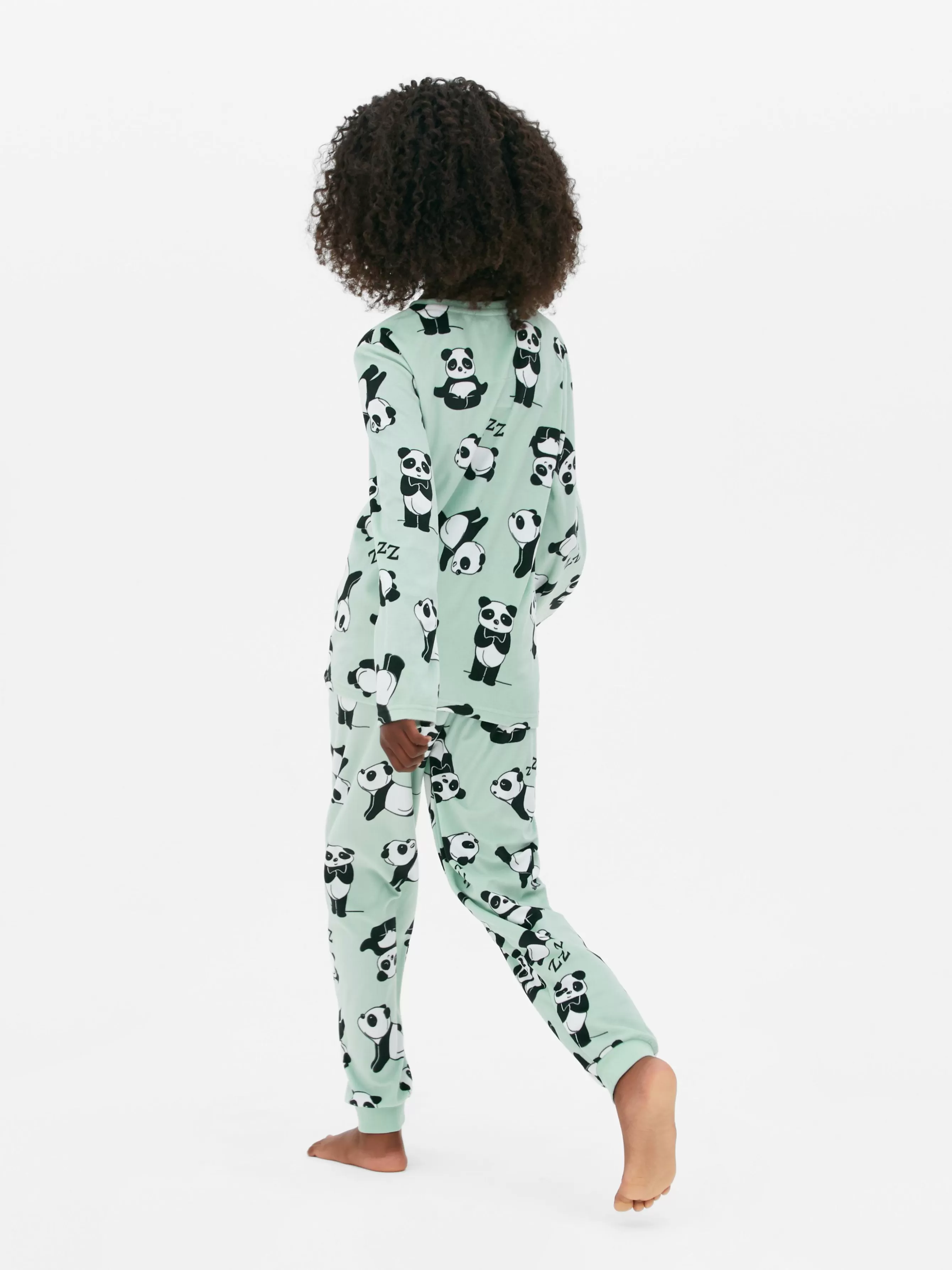 Discount Primark Pyjama Long En Velours à Motif Panda Vert