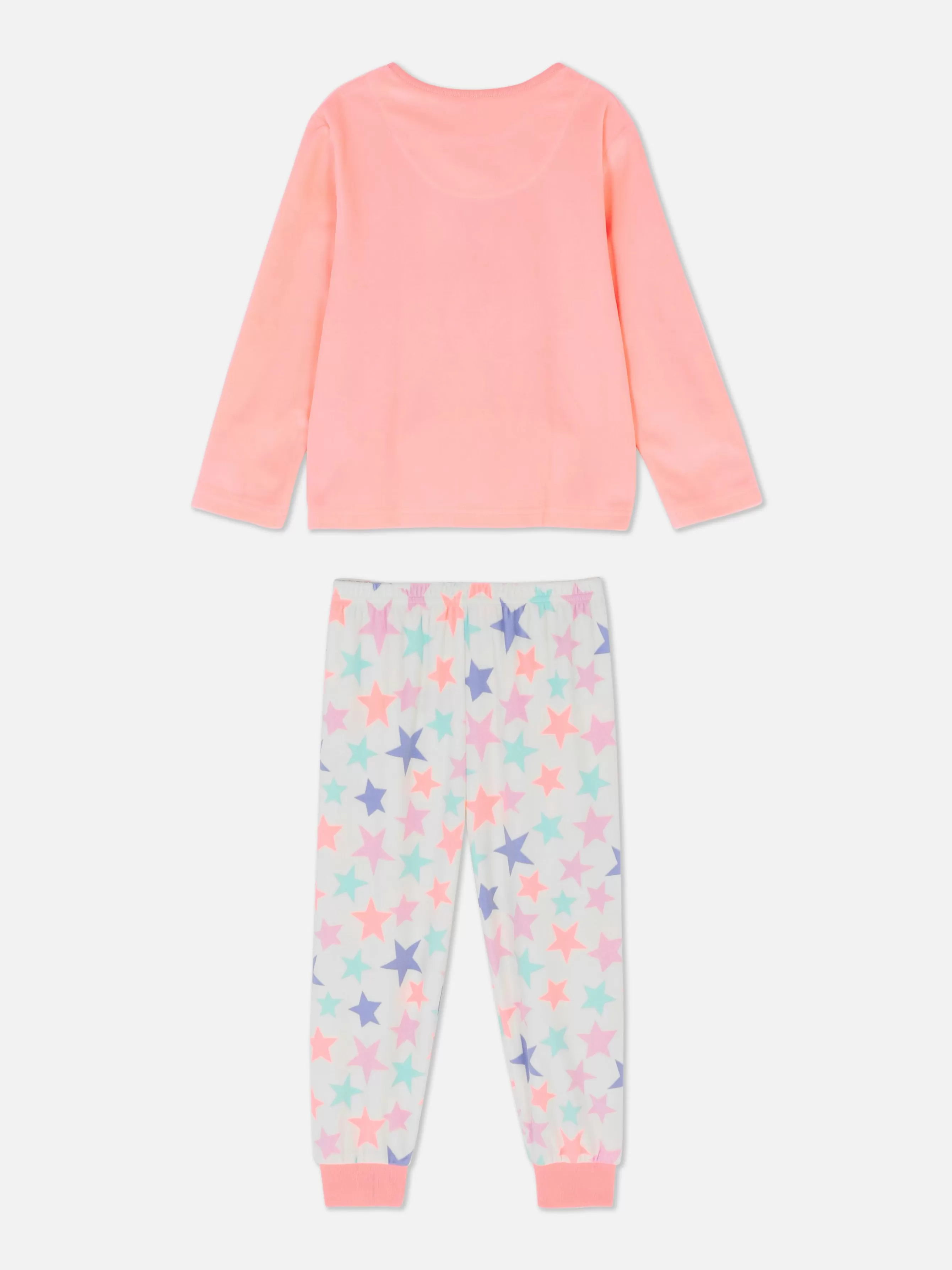 Sale Primark Pyjama Long En Velours Arc-en-ciel Corail